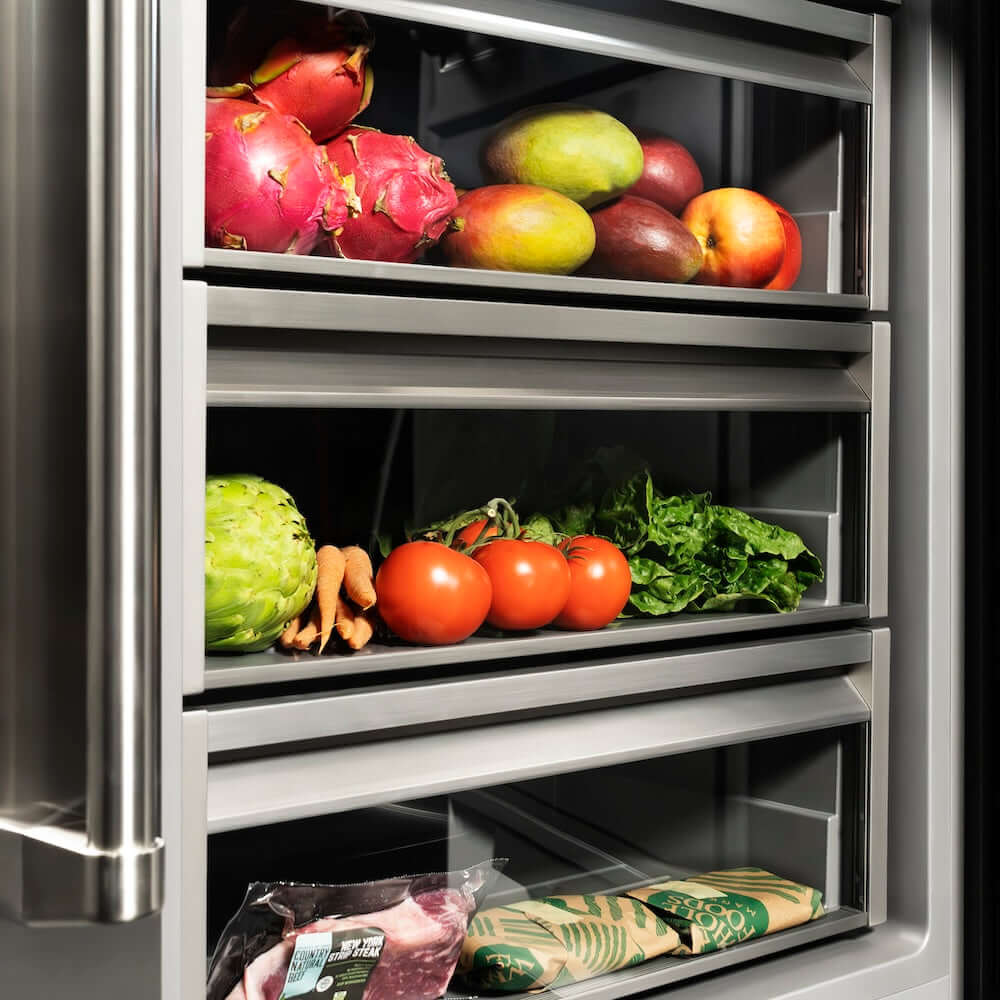 ZLINE Autograph Edition 24 Inch Panel Ready Column Refrigerator - 12.5 cu ft Capacity, Graphite Gray Interior with Champagne Bronze Accents (RBCRVZ 24 CB) - Perfect for Modern Kitchens, Open Concept Homes & Luxury Appliance Collections