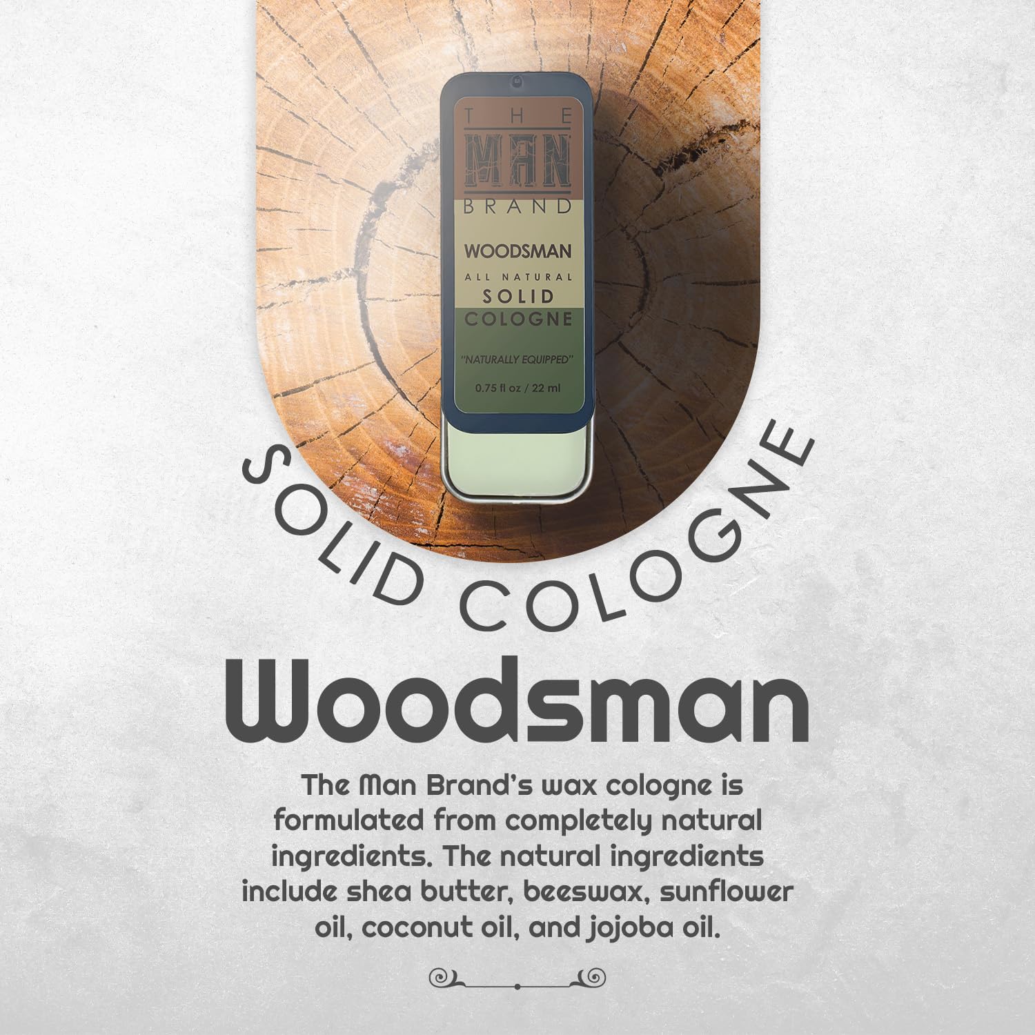 Woodsman Solid Cologne for Men - Natural Wax-Based Travel Cologne, Long-Lasting Fragrance - 3/4 Ounce Pack of 1 - Perfect for Outdoor Adventures, Camping & Daily Wear