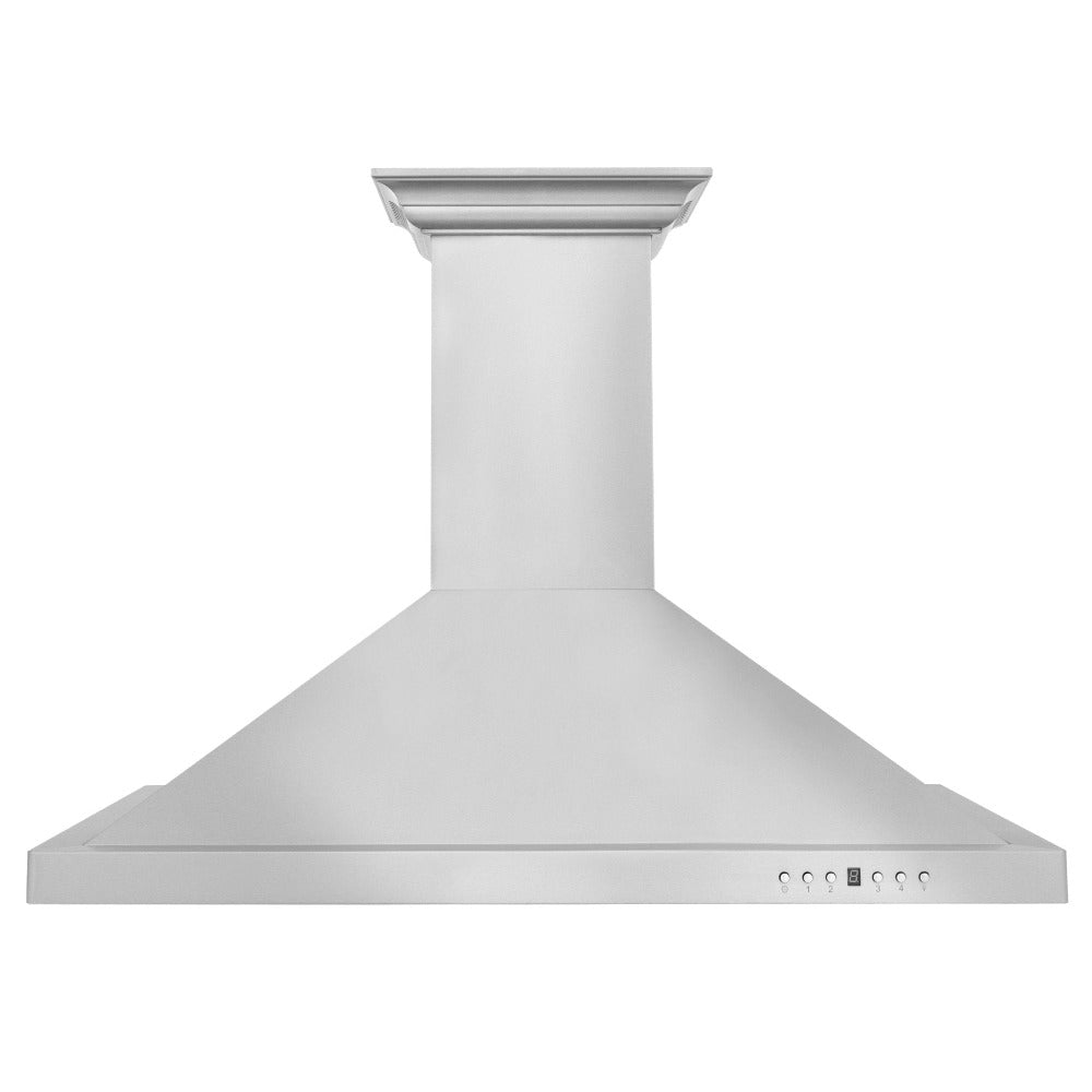 ZLINE Stainless Steel Ducted Vent Wall Mount Range Hood with Built-in CrownSound Bluetooth Speakers (KBCRN BT) - Perfect for Modern Kitchens & Open-Concept Living Spaces