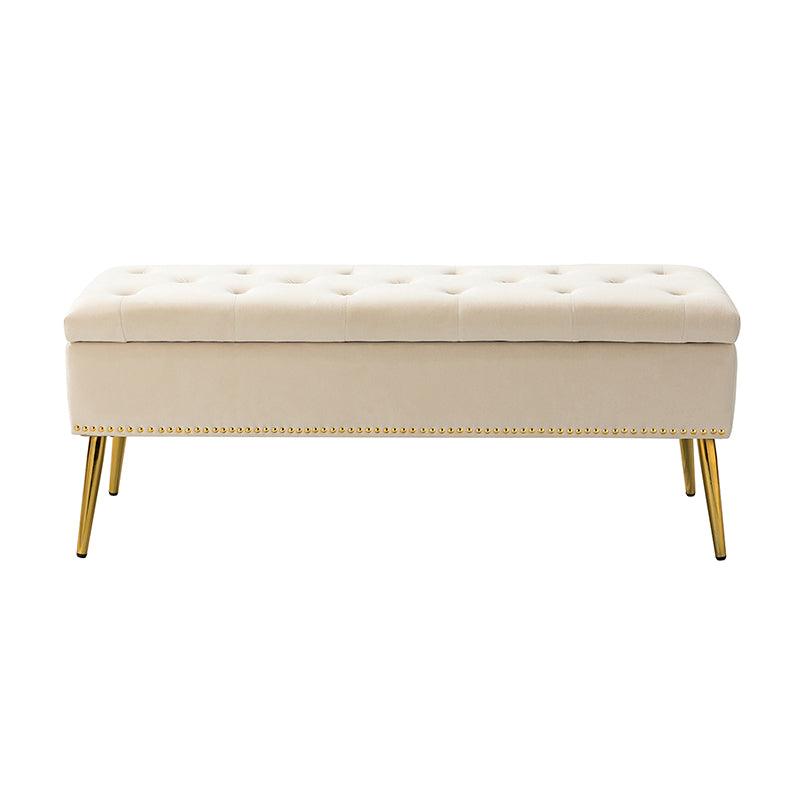 Lenore Upholstered Storage Bench with Cushion Seat - Modern Upholstered Ottoman for Bedroom, Living Room & Entryway - Multi-Functional Storage Furniture for Home Organization