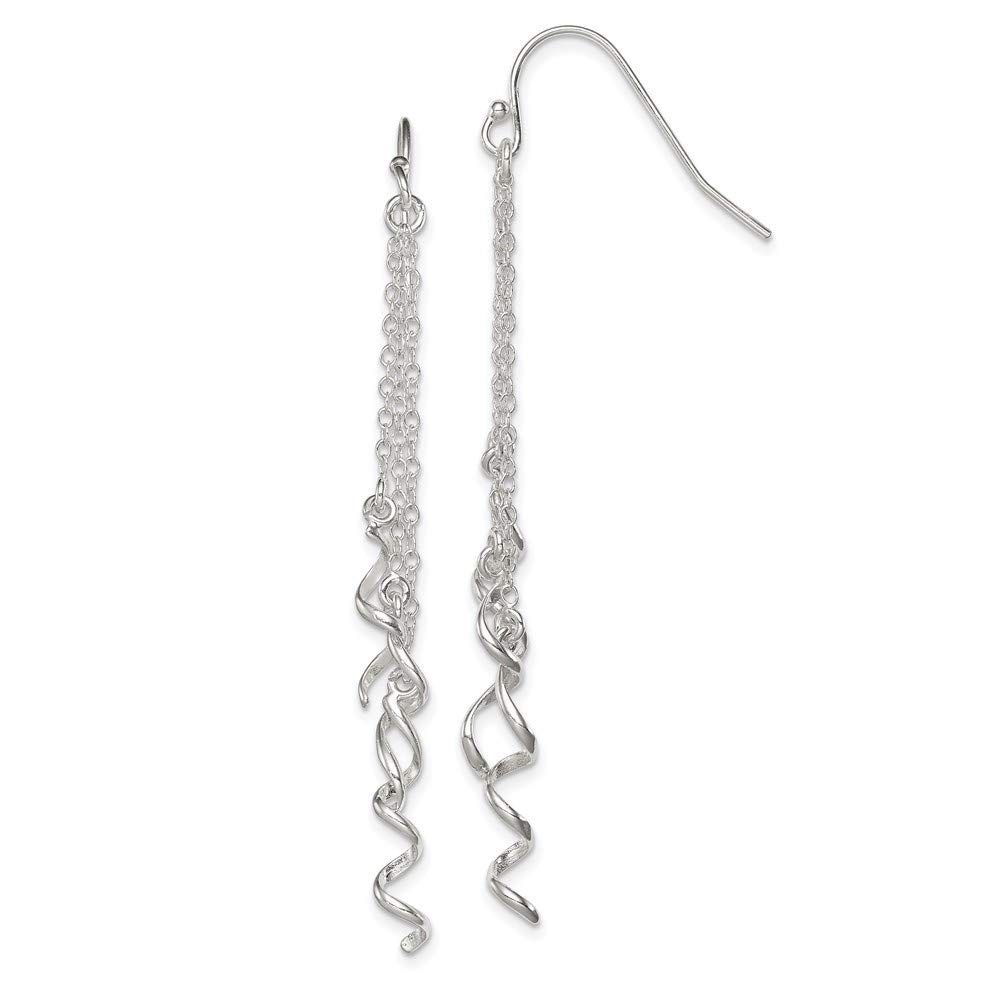 Sterling Silver Wind Chime Earrings with Spirals Dangle - Handmade Shepherd Hook Earrings for Women - Perfect for Outdoor Decor, Boho Fashion & Gift Giving