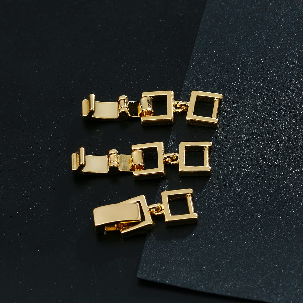 18K White Gold/Gold/Rose Gold Plated 3-Piece Fold Over Clasp Set - Jewelry Extender for Bracelets & Necklaces | Secure Fastening for DIY Jewelry Making & Chain Extensions