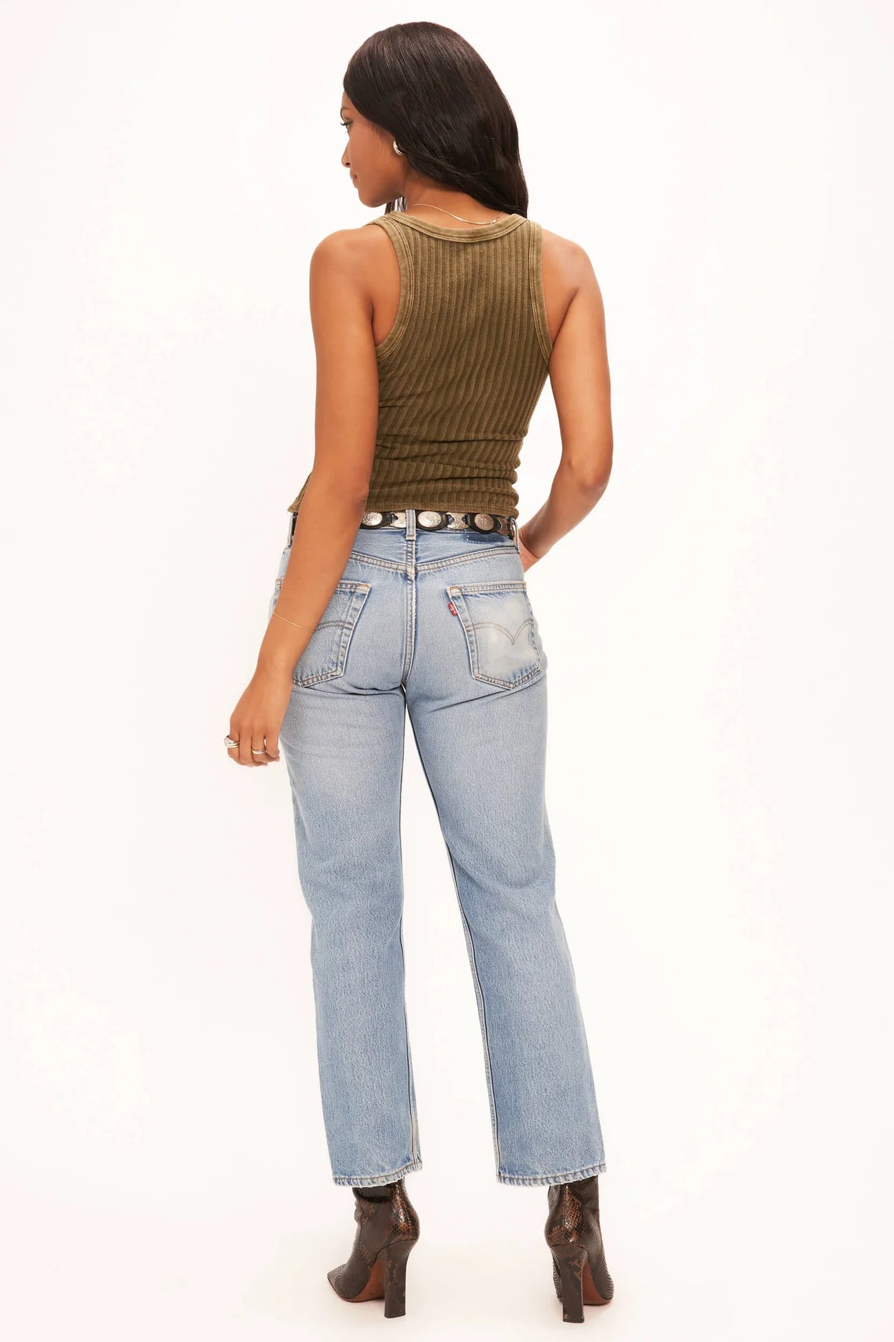 Cooper Sweater Rib Tank Top for Women - Soft Alpine Moss Knitwear - Perfect for Casual Wear, Layering & Fall Fashion