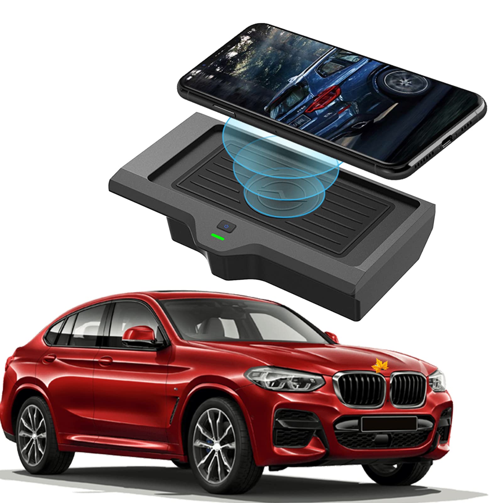 ElecPjf 2023 Upgraded Wireless Charger Pad for BMW X3 X4 (2018-2022) - Fast Qi Charging Mat Center Console Organizer Compatible with iPhone 14/13/12/11 Series & Samsung Galaxy - Perfect for Road Trips & Daily Commute