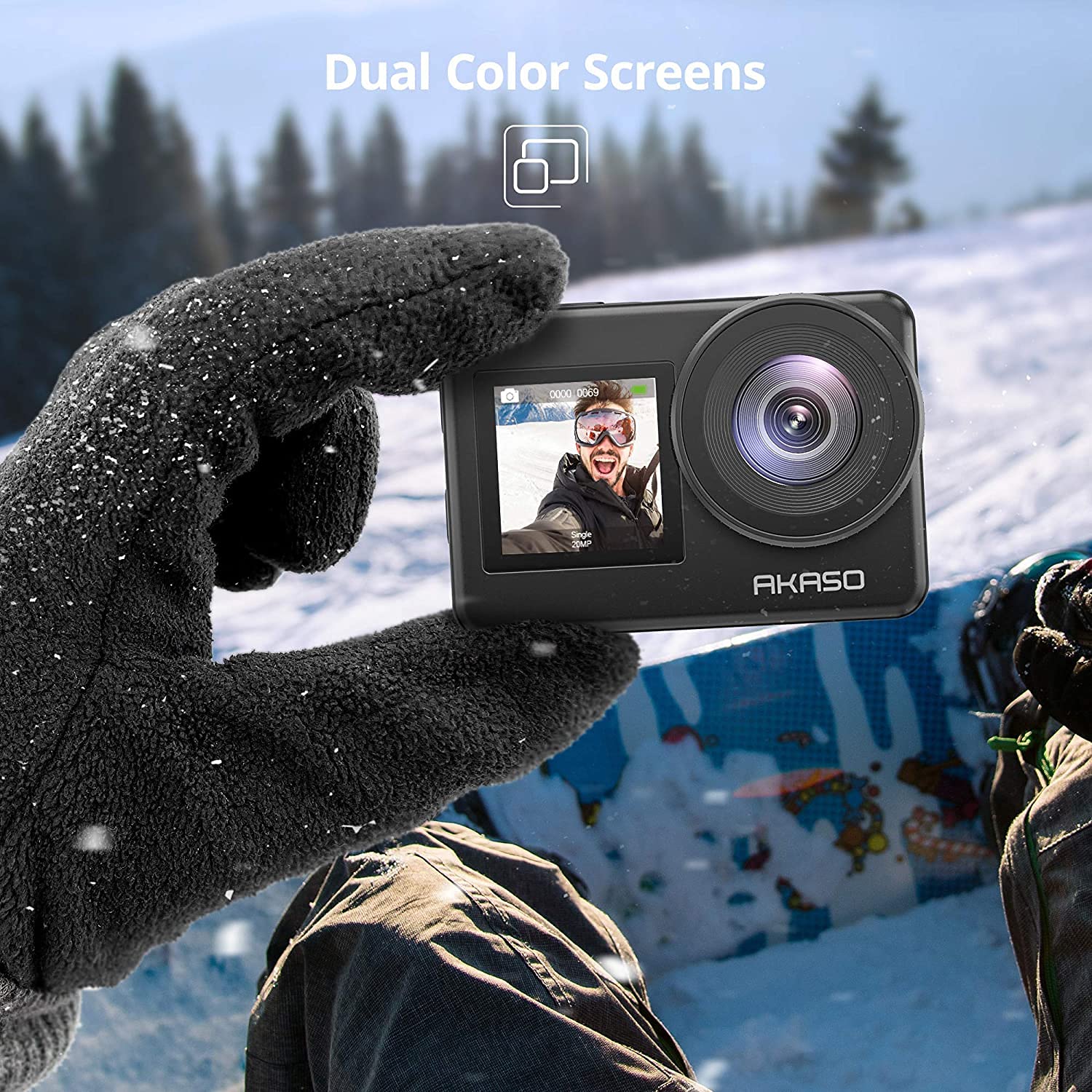 AKASO Brave 7 4K30FPS Waterproof Action Camera - 20MP WiFi Sports Camera with Touch Screen, IPX8 33FT Underwater, EIS 2.0 Stabilization, Zoom, External Mic & Voice Control, Includes 2X 1350mAh Batteries - Perfect for Vlogging, Diving, Surfing & Outdoor Adventures