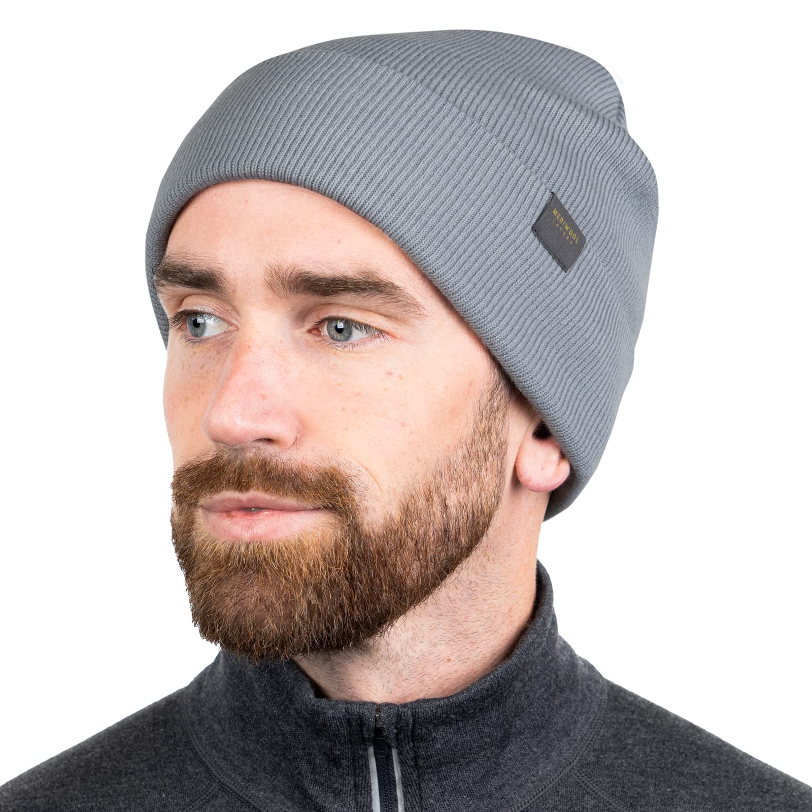 MERIWOOL Men's & Women's Merino Wool Blend Beanie Hat - Soft Ribbed Knit Winter Skull Cap for Cold Weather - Perfect for Skiing, Hiking & Outdoor Activities