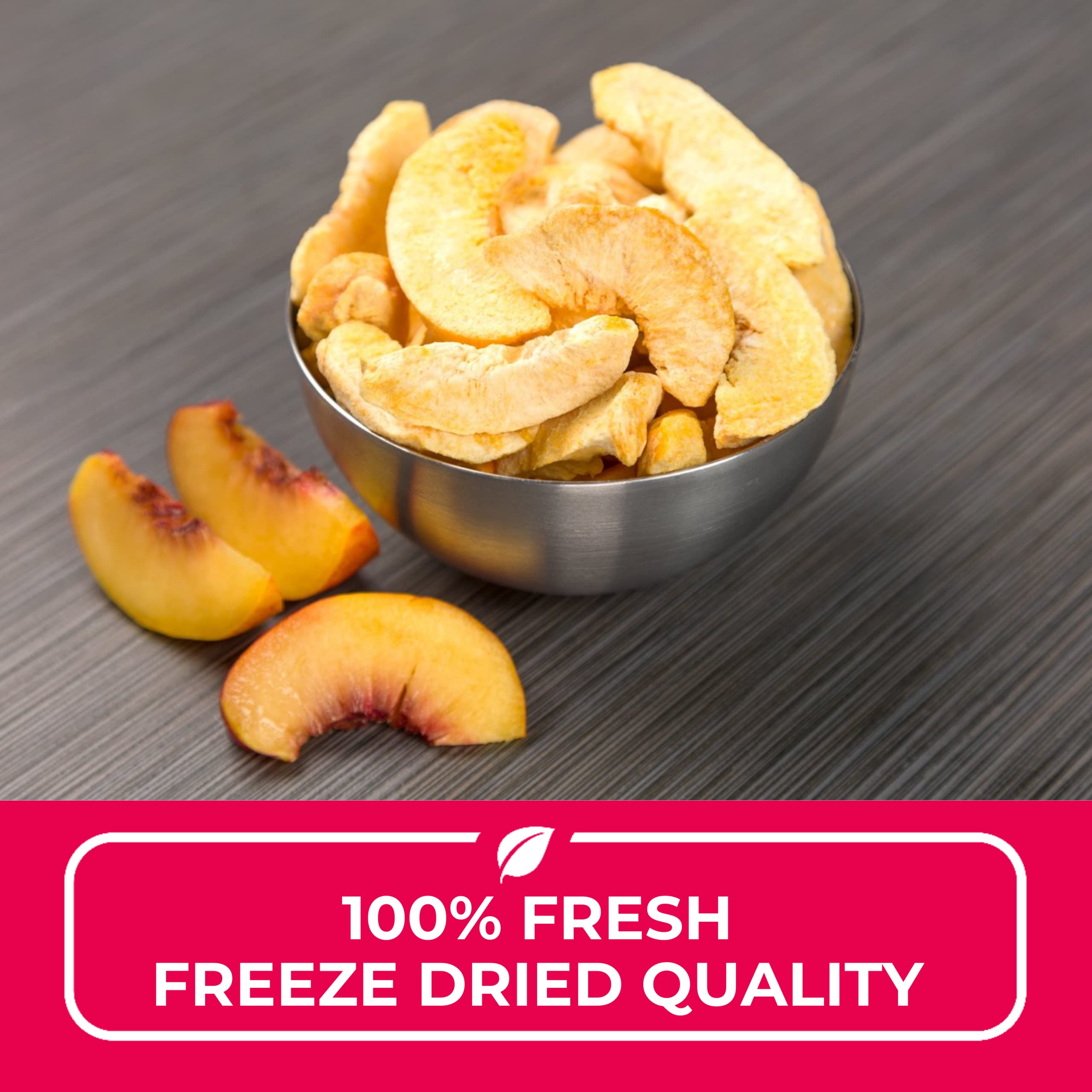 Nutristore Freeze Dried Peaches - 4 Pack (80 Servings, 22.4 OZ) | Long Shelf Life 25 Years | Healthy Snack for Hiking, Camping & Emergency Food Storage | Gluten-Free, Non-GMO, No Preservatives | Perfect for Backpacking, Road Trips & Survival Kits