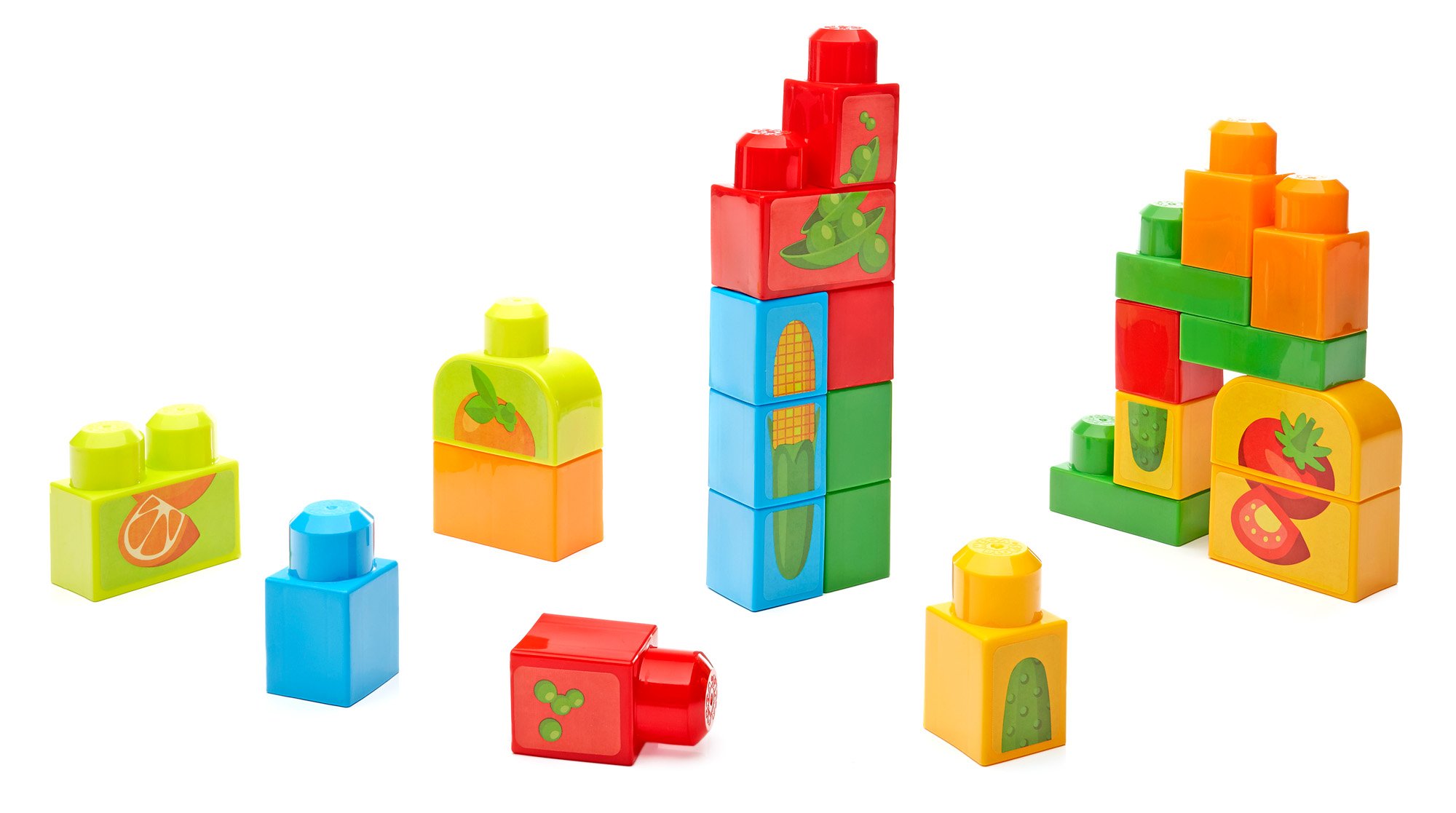 Mega Bloks First Builders Stacking Snacks - Educational Toddler Building Blocks for Creative Play, Learning & Fine Motor Skills Development | Perfect for Preschool Classroom & Home Playtime