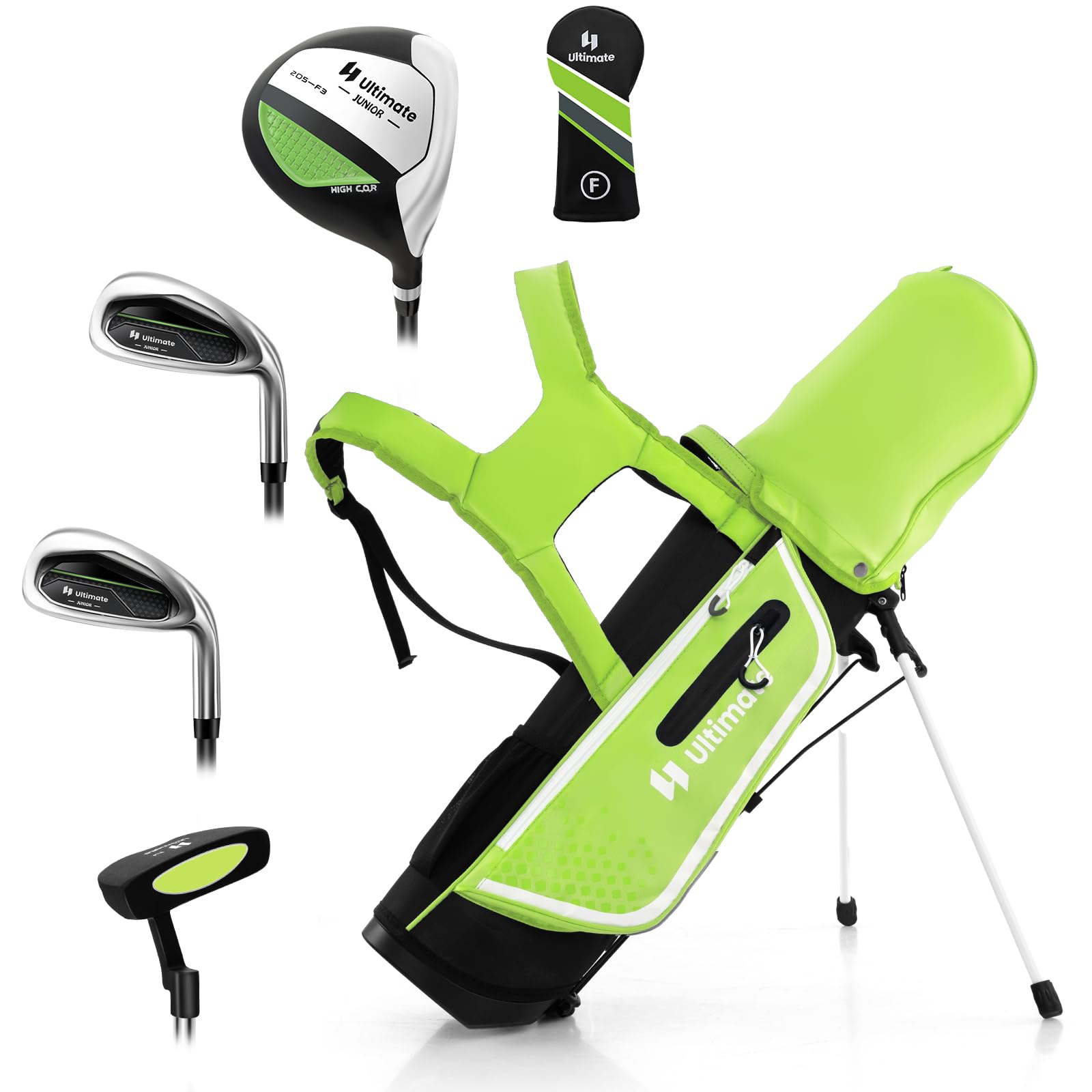 GYMAX Kids Golf Club Set - Right Handed Junior Golf Clubs for Boys & Girls Ages 3-12 | Includes 4/6 Golf Clubs & Stand Bag | Perfect for Backyard Practice, Driving Range & Golf Course Training