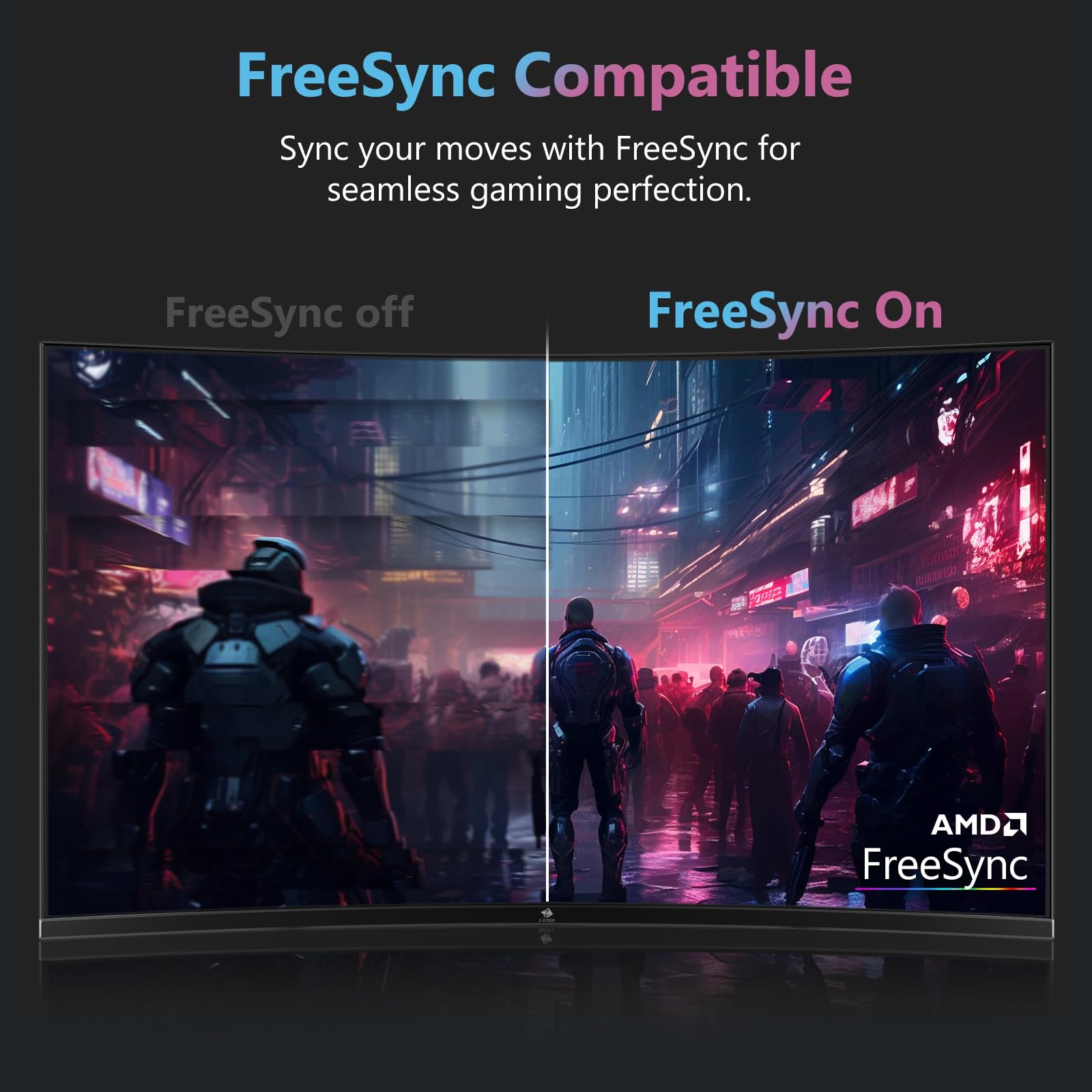 Z-Edge 27-inch Curved Gaming Monitor - Full HD 1080p 280Hz 1ms Response, AMD FreeSync Premium, Frameless Design, DisplayPort & HDMI - Perfect for Competitive Gaming & Immersive Entertainment