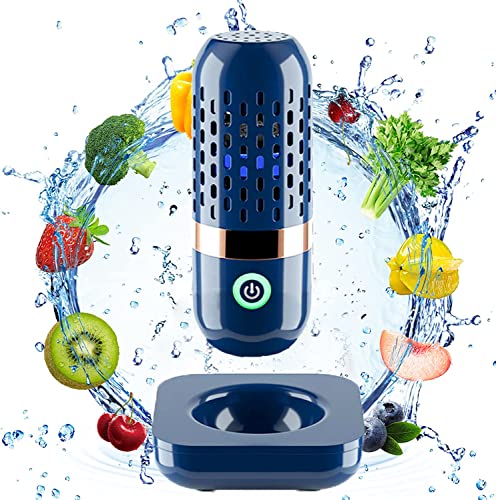 IPX7 Waterproof Vegetable & Fruit Cleaner Machine with OH-ion Purification | 250min Wireless Charging Base for Fruits, Grains, Meat | Kitchen & Food Safety Appliance for Home, Restaurant, Organic Farming