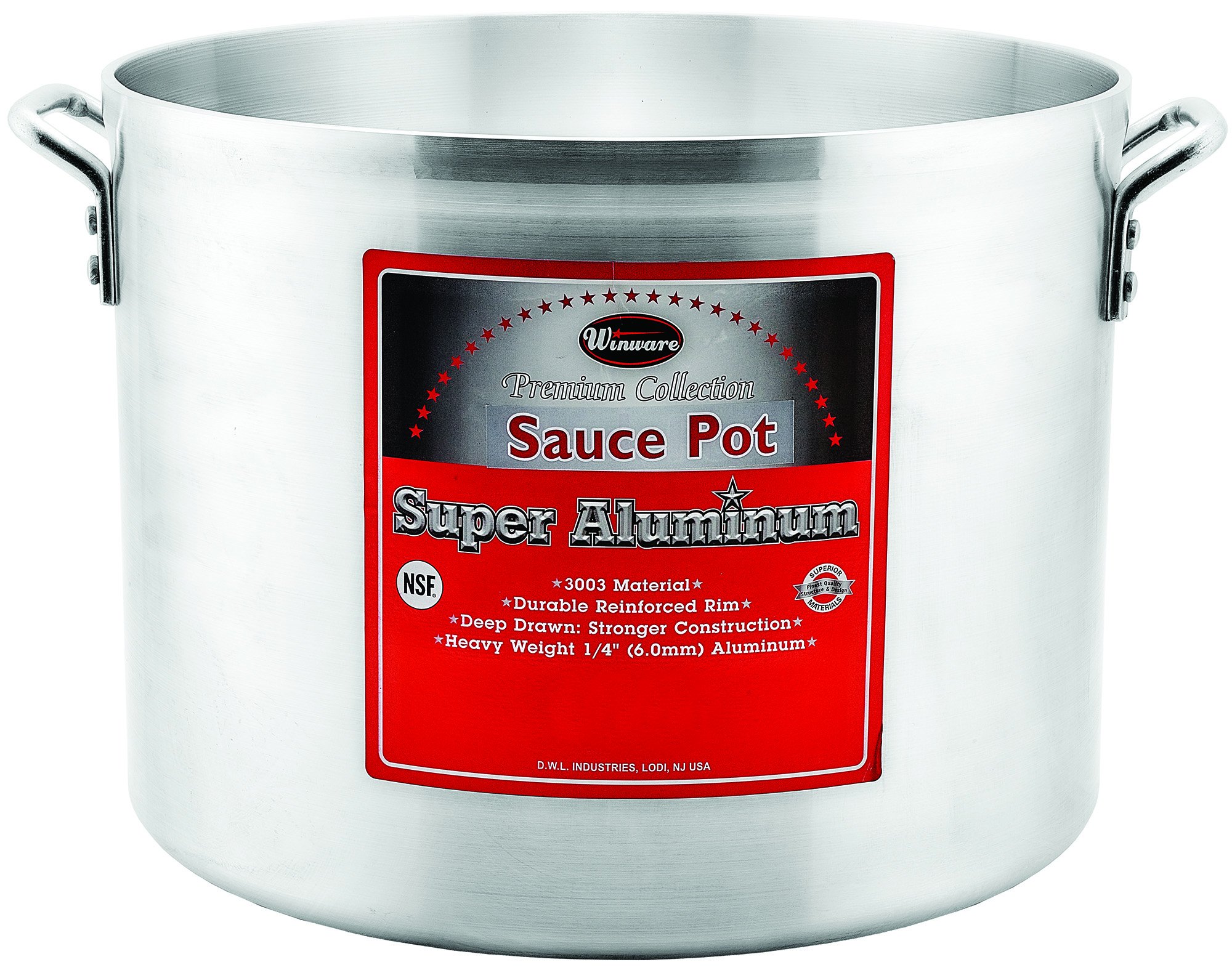 Winco USA 14 Quart Super Heavy Duty Aluminum Sauce Pot - Commercial Grade, Durable & Thick for Cooking, Boiling, Steaming - Perfect for Restaurants, Catering & Home Kitchens
