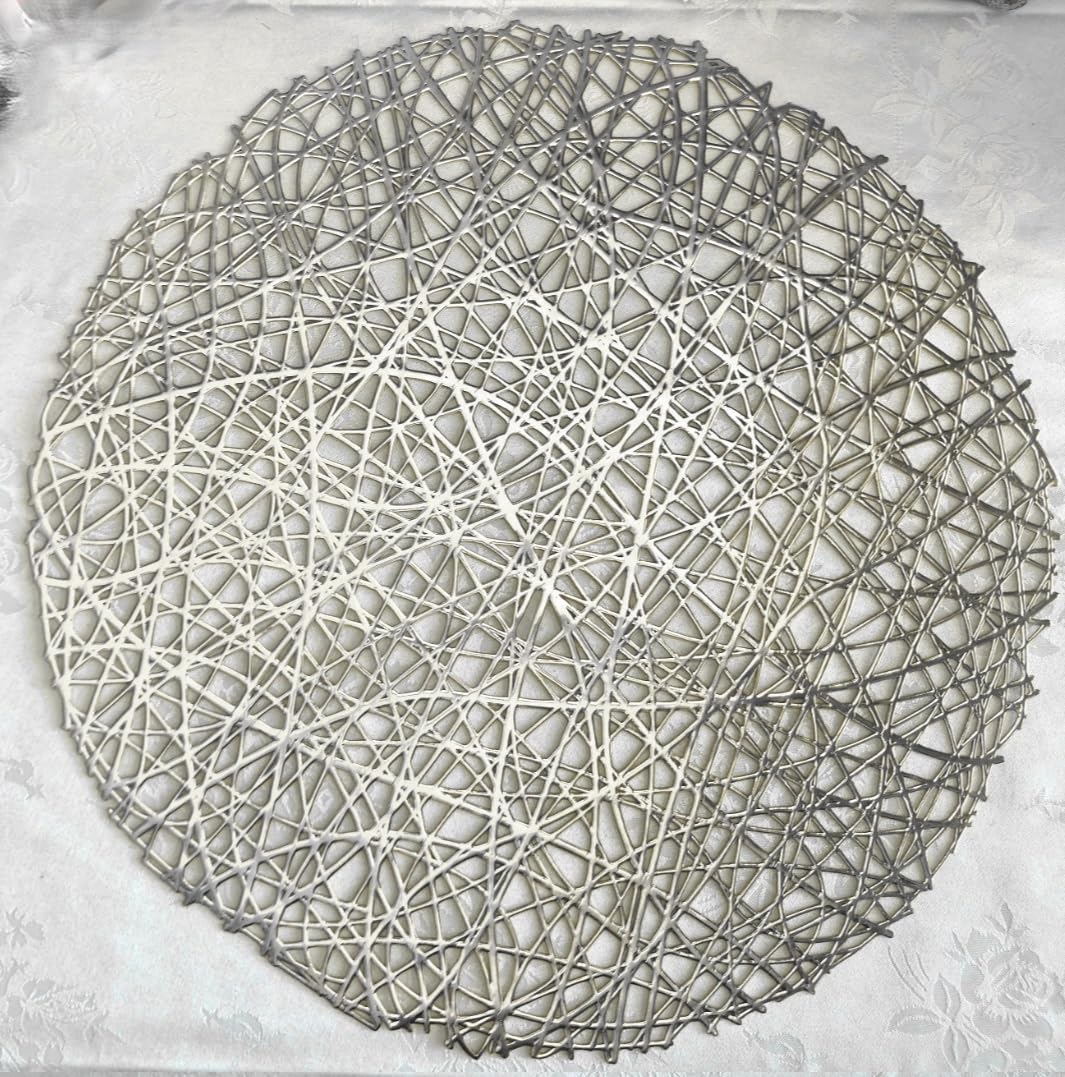 120-Piece Metallic Vinyl Placemats Set - Elegant Pressed Silver Table Mats for Weddings, Parties & Special Occasions - Perfect for Summer Celebrations & Dining Decor
