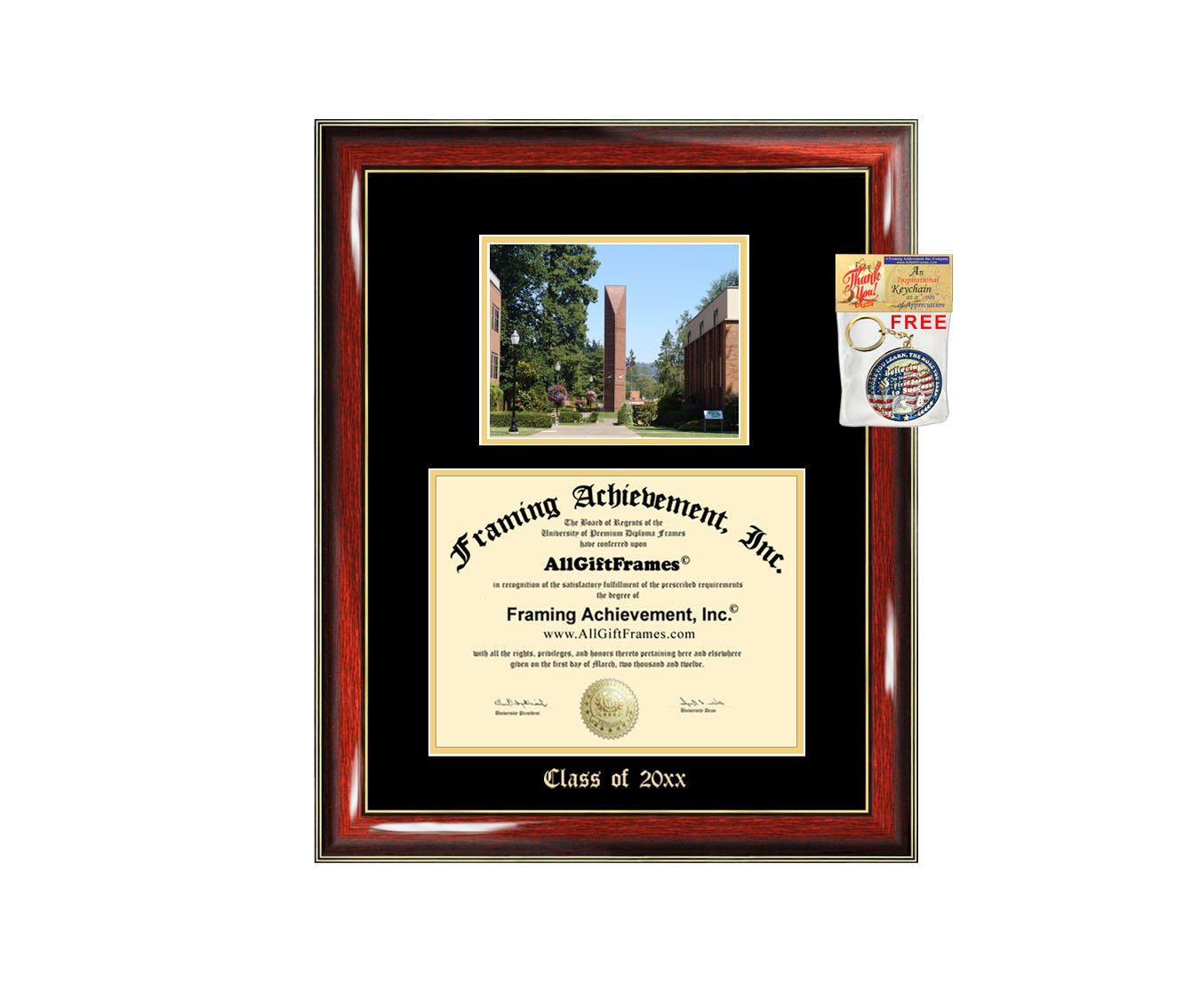 George Fox University GFU Diploma Frame - Custom Engraved Graduation Gift for Bachelor, Masters, MBA, PhD & Doctorate | Certificate Holder & Picture Display | Perfect for Office Decor, Home Display & Commencement Gifts