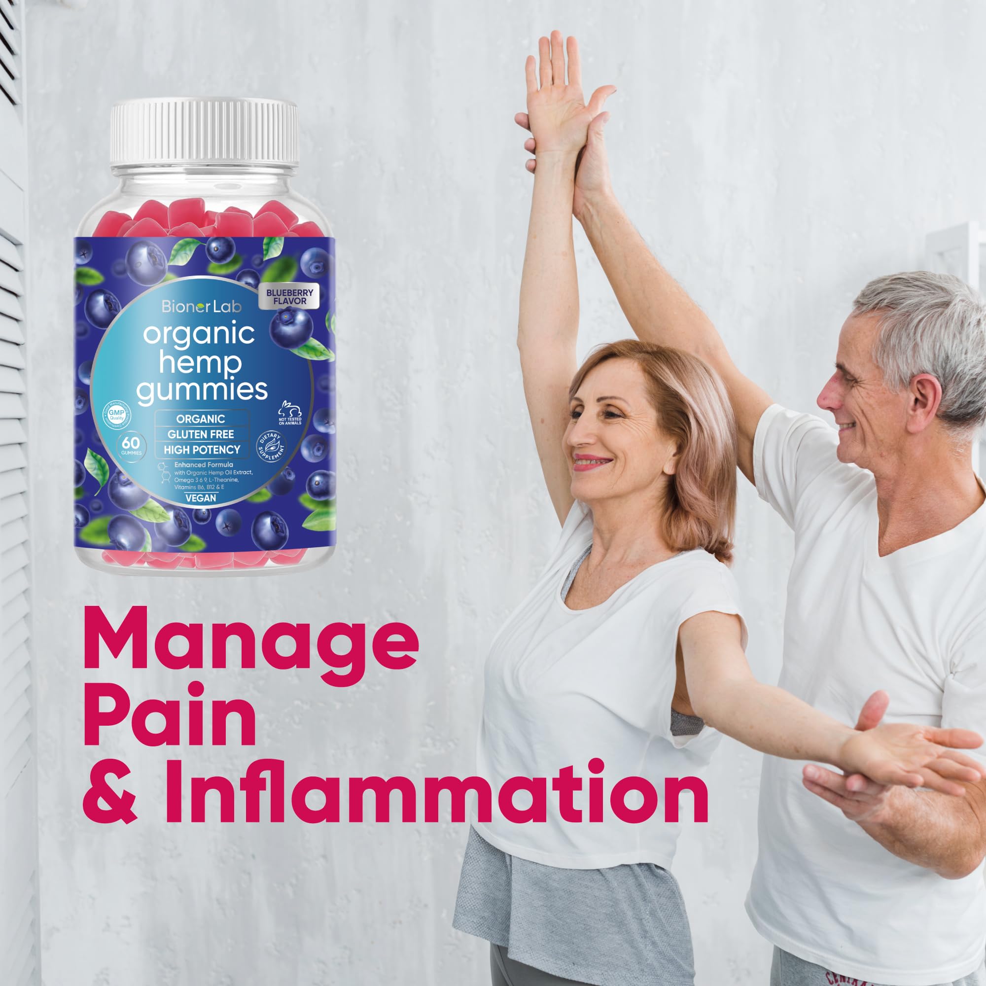 Premium Organic Gummies for Adults - Gluten Free Vitamin Supplement for Men & Women - Boost Energy & Immunity for Workout & Daily Wellness