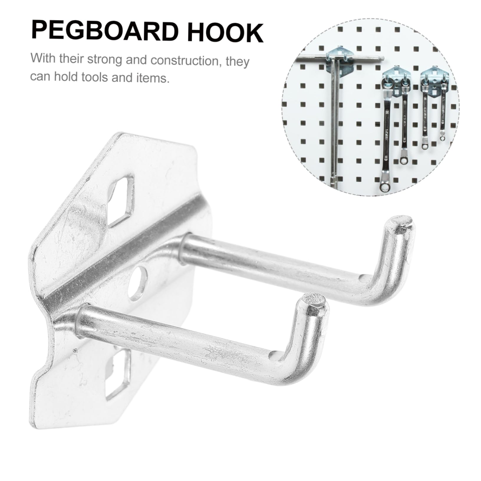 CANIGHT 6pcs Metal Pegboard Hooks - Garage Tool Organizer for Home & Workspace