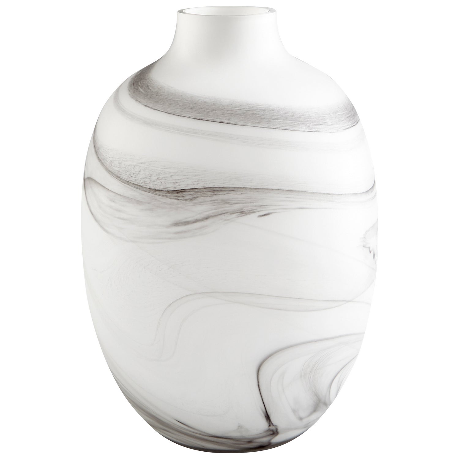 Cyan Design 10469 Moon Mist Vase - Large White and Black Swirl Ceramic Vase for Home Decor, Wedding Centerpiece, Living Room & Dining Table Decoration