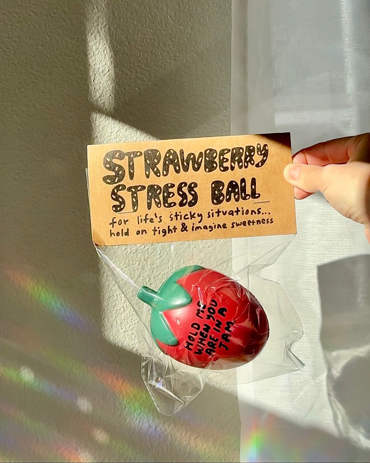 Strawberry Stress Relief Ball - Squishy Fidget Toy for Anxiety, Stress & Focus | Fun Office Desk Accessory & Sensory Tool for Kids & Adults - Perfect for Work, School & Home Use
