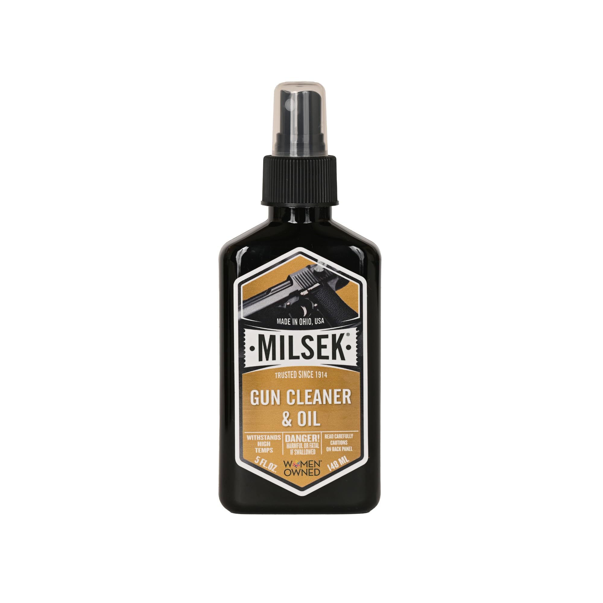 Milsek Gun Cleaner & Oil - 5 Fl Oz Rifle, Shotgun, Handgun & Pistol Cleaning Kit - Rust Remover & Lubricant for Firearm Maintenance - Perfect for Hunting, Shooting Range & Gun Safety Care