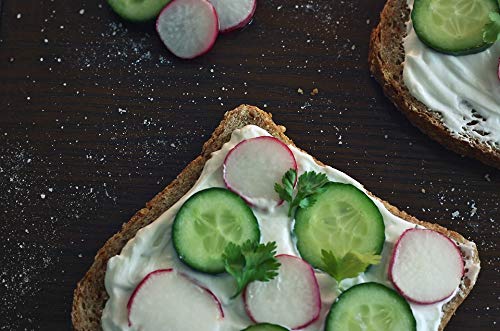 20x30 Inch Laminated Food Art Poster - Vibrant Radish Cucumber Sandwich & Yogurt Bread Kitchen Decor - Perfect for Home, Cafe & Restaurant Wall Decoration