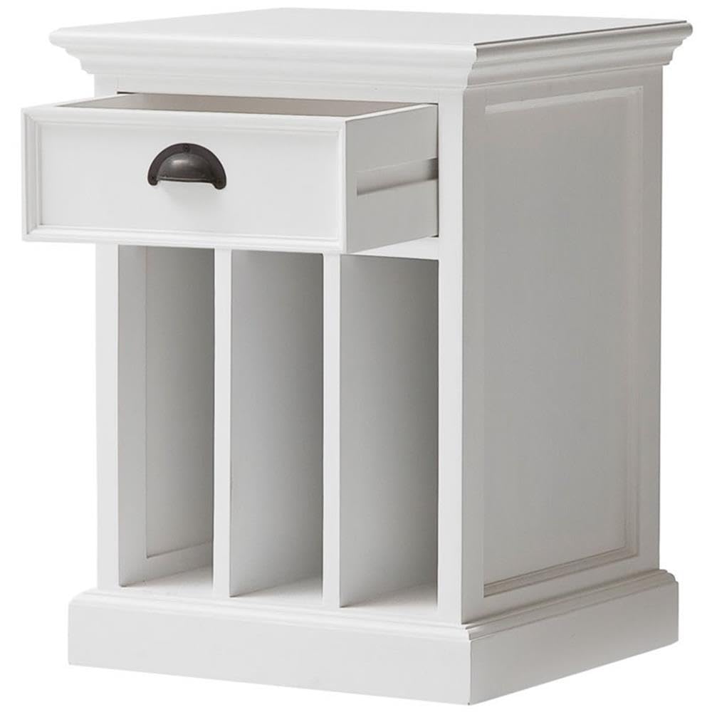 White Set of 2 Nightstands with Dividers - Modern Bedside Tables for Bedroom Storage & Organization | Perfect for Small Spaces, Apartments & Guest Rooms