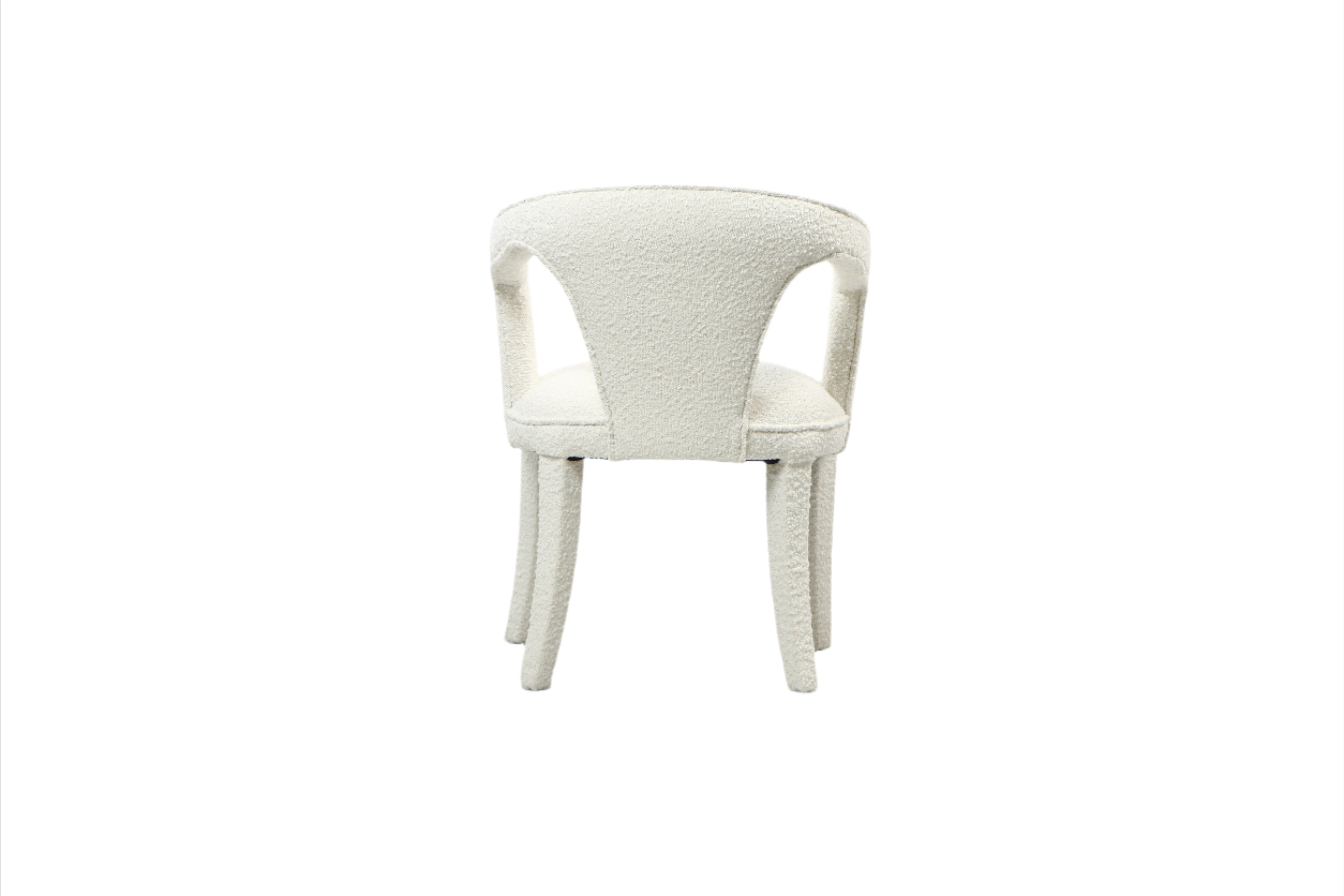 Swift Boucle Dining Armchair - White Velvet Upholstered Chair for Kitchen, Dining Room & Office - Modern Comfortable Seating for Home Decor
