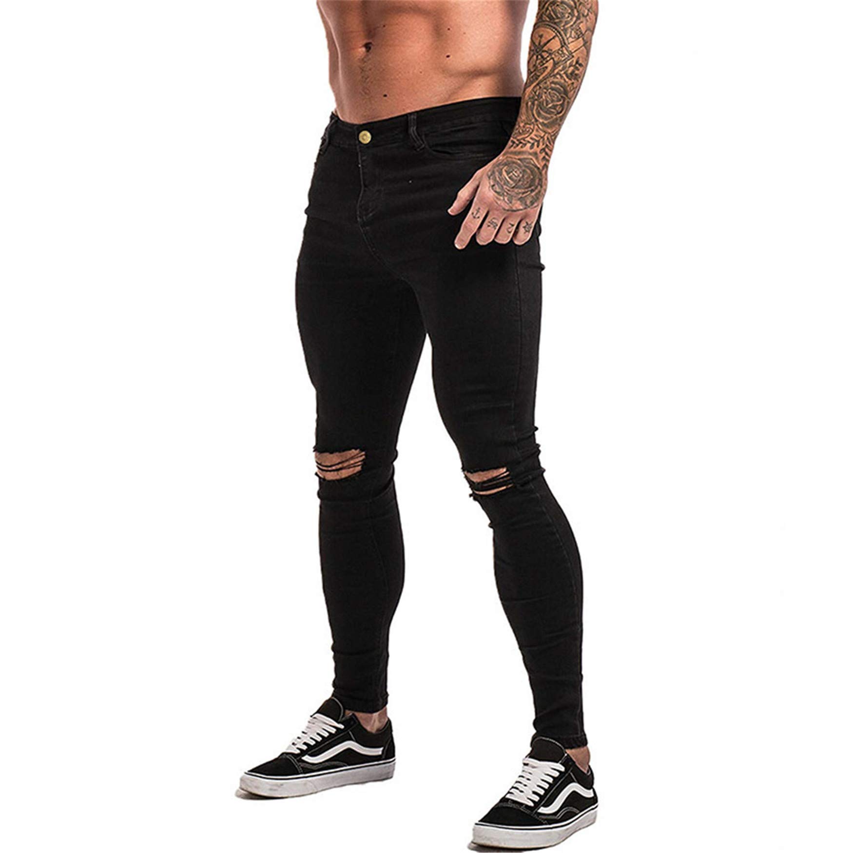 Andongnywell Men's Ripped Skinny Jeans - Stretch Denim Pants with Distressed Details | Perfect for Casual Wear, Street Style & Night Out