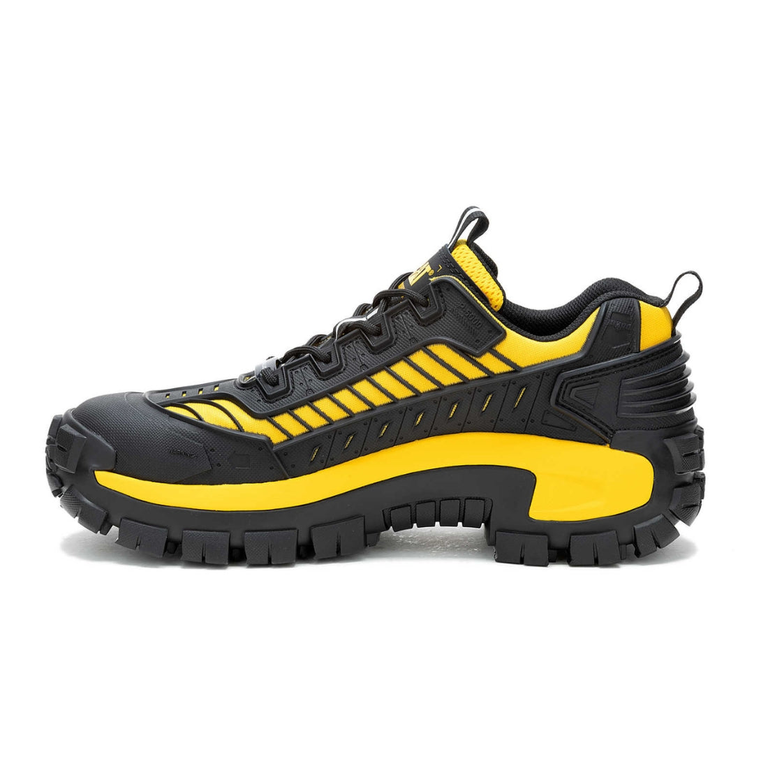 CAT Invader Mecha Men's Composite Toe CSA Certified Work Shoes - Black/Yellow (726027) | Slip-Resistant & Comfortable for Construction, Warehouse & Industrial Work