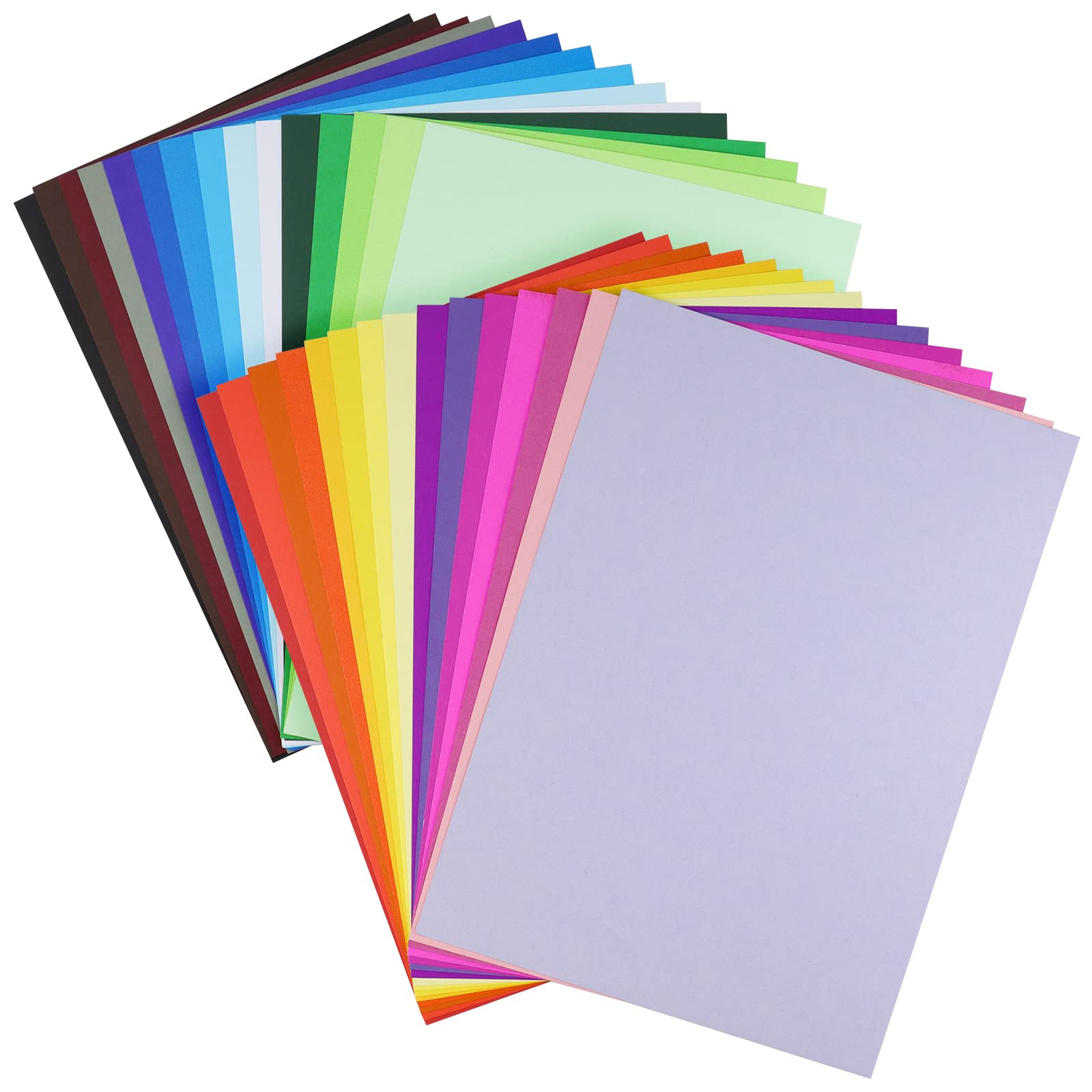 Fswcck 60-Pack Colored Cardstock Paper - 8.5 x 11 Inches, A4 Size, 65lb Thick Construction Paper - Vibrant Assorted Colors for DIY Crafts, Scrapbooking, School Projects, Art & Office Supplies (60 Sheets, Multicolor) - Perfect for Invitations, Greeting Cards & Home Decor