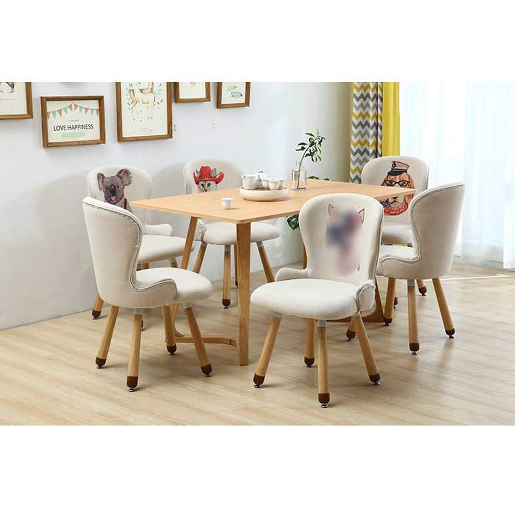 Comfortable Cotton Linen Upholstered Dining Chairs with Solid Wood Legs - Adjustable Lounge Chair & Makeup Stool for Restaurant, Cafe, Living Room, Hotel, Kitchen | Perfect for Home Decor, Office Waiting Area & Salon Seating