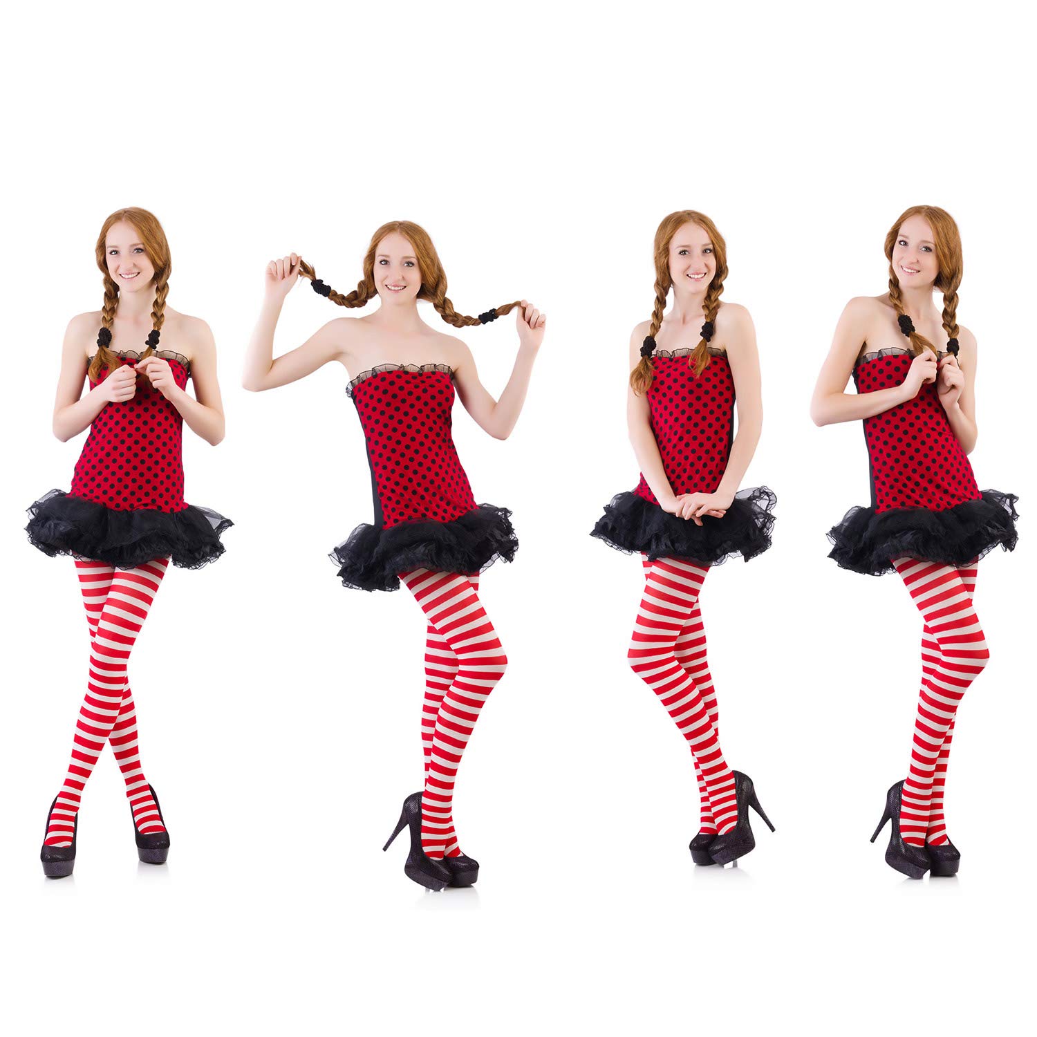 SATINIOR 2 Pairs Women's Halloween Striped Tights - Sexy Fishnet Leggings & Stockings for Costume Party, Dress Up Accessories - Perfect for Halloween Outfits, Cosplay & Themed Events