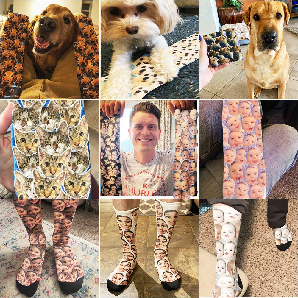 Custom Face Socks with Text - Personalized Funny Socks for Men & Women | TinyName Unique Photo Socks - Great for Gifts, Couples & Special Occasions