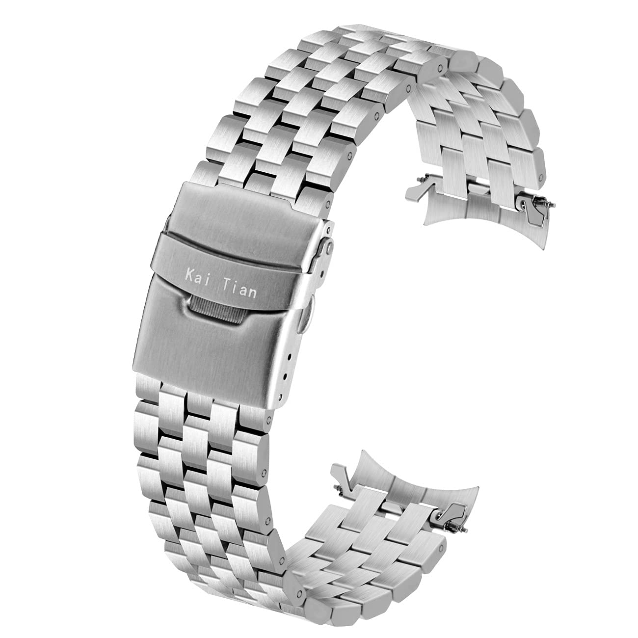 20mm Stainless Steel Watch Band - Silver Replacement Bracelet for Men & Women | Office & Casual Wear