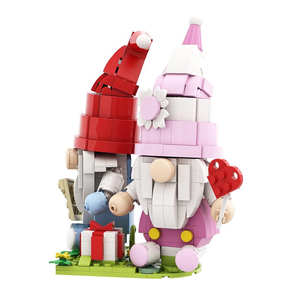 Valentine's Day Gnomes Decor Building Blocks Toys Set - Scandinavian Swedish Tomte Elf Figurines - Romantic Valentine's Gifts for Girlfriend, Wife - Perfect for Home Decor, Table Centerpiece & Holiday Gift Giving