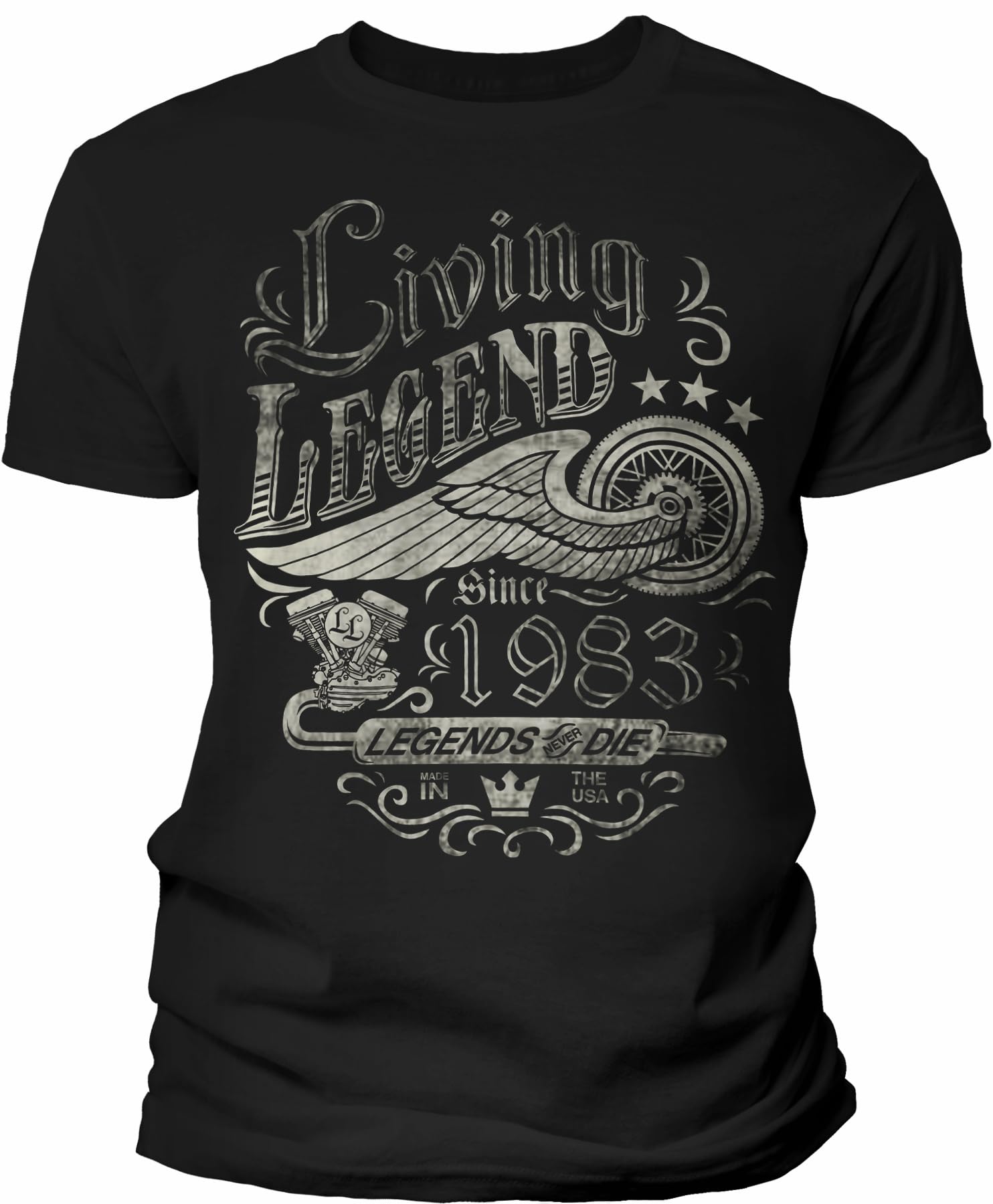 42nd Birthday Gift for Men - Vintage 1983 Legends Never Die T-Shirt - Funny 42 Year Old Birthday Present for Dad, Husband, Brother - Perfect for Parties & Celebrations