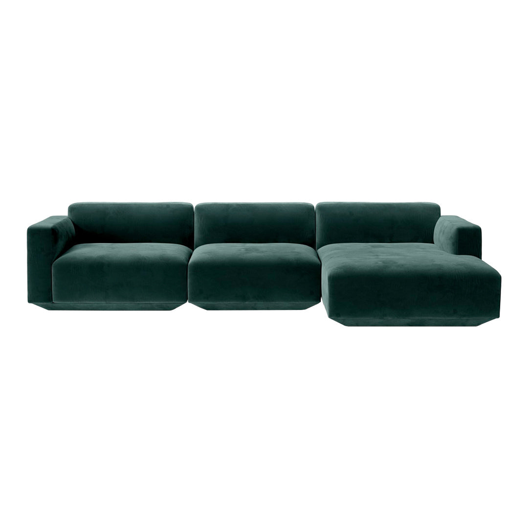 Develius Models E & F 3-Seater Sofa with Chaise Lounge - Modern Living Room Furniture for Small Spaces, Comfortable Sectional Couch for Apartments, Home Theater, and Family Gatherings