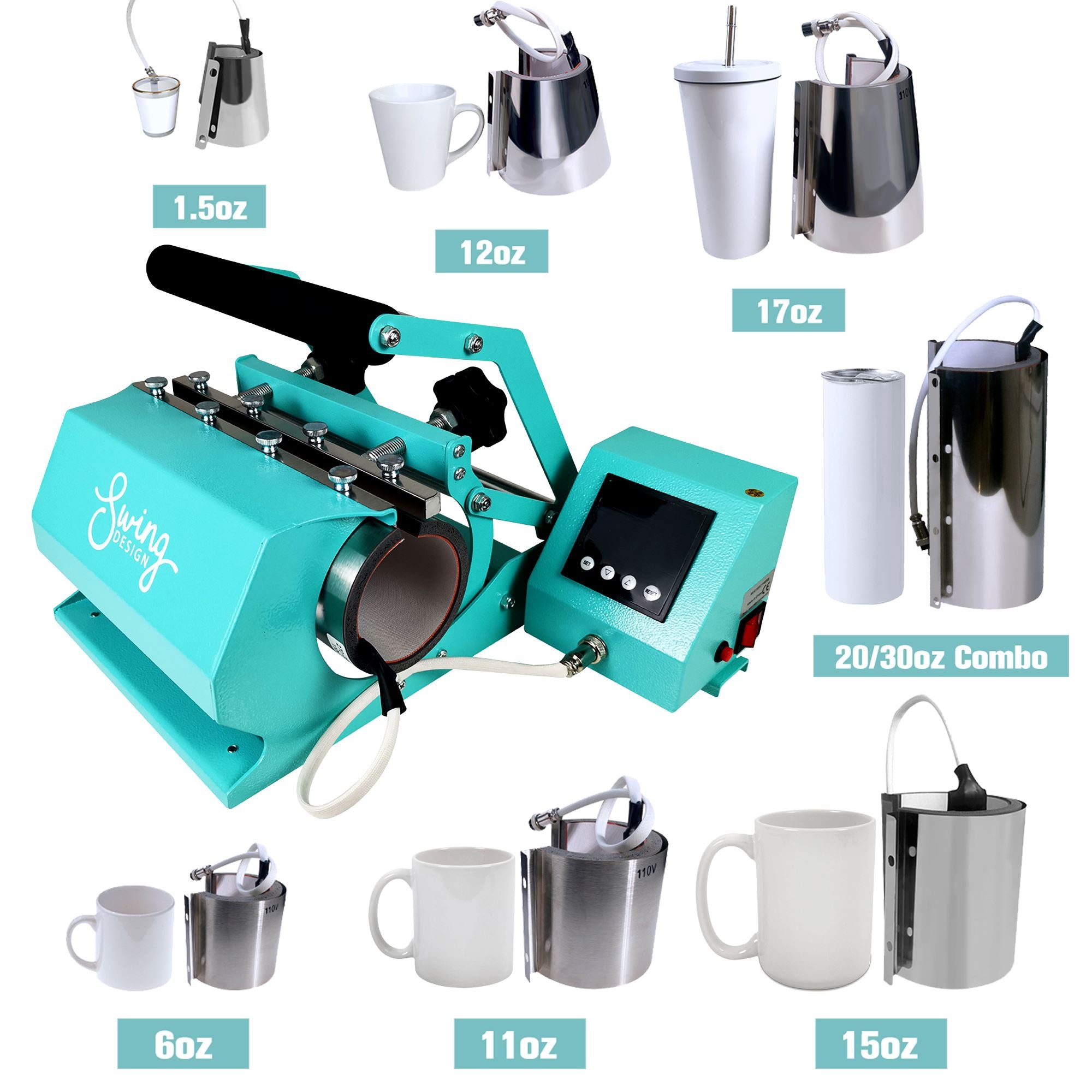 Premium Swing Design Tumbler Attachment - 15oz Cylindrical Cup Holder for Coffee, Tea & Cold Drinks | Perfect for Car, Office & Outdoor Use