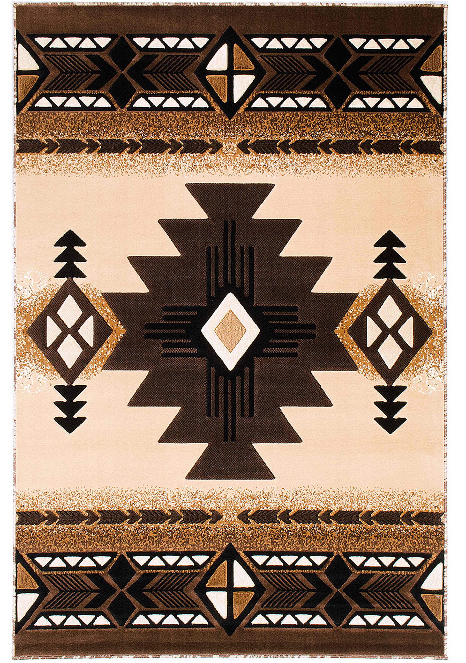 Modern Contemporary Berber Rugs - Brown & Ivory Handwoven Cabin Decor - Cozy Living Room, Bedroom & Office Area Rug