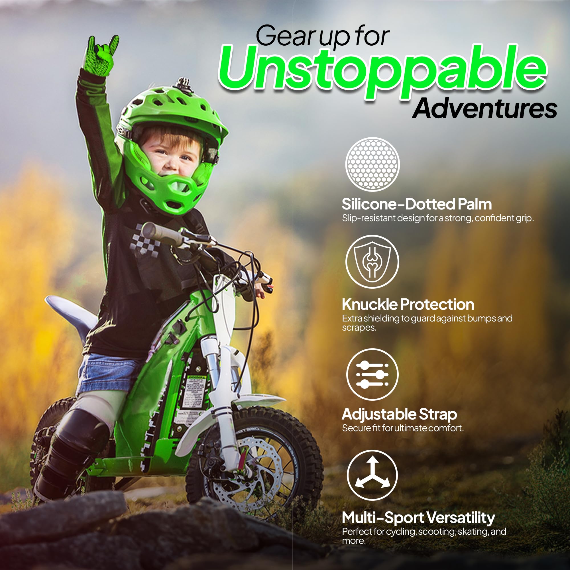 Premium Motocross Gloves for Dirt Bike & BMX Riding - Breathable Protective Motorcycle Gloves with Enhanced Grip - Ideal for Off-Road Racing, Trail Adventures & Extreme Sports