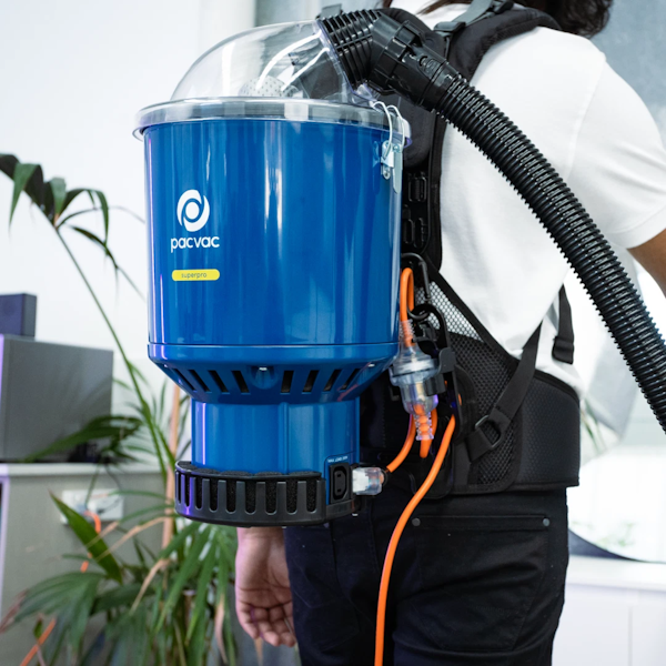 Pacvac Superpro Commercial Backpack Vacuum Cleaner with Free Service Kit - Lightweight & Powerful for Office, Hotel, and School Cleaning