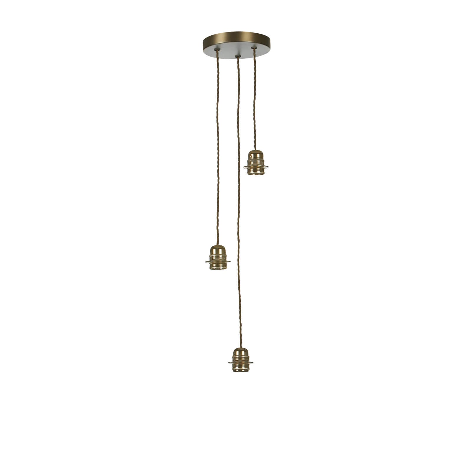 Acton 3-Light Pendant Lighting Fixture in Antique Brass/Satin Chrome with E27 Socket - Perfect for Dining Room, Kitchen Island, or Entryway Lighting