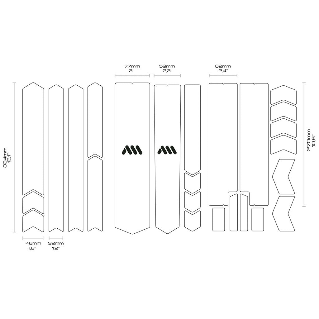 All Mountain Style Total Honeycomb Frame Guard - Clear/Silver | Durable Bike Frame Protection for Mountain & Road Bikes | Perfect for Trail Riding & Commuting