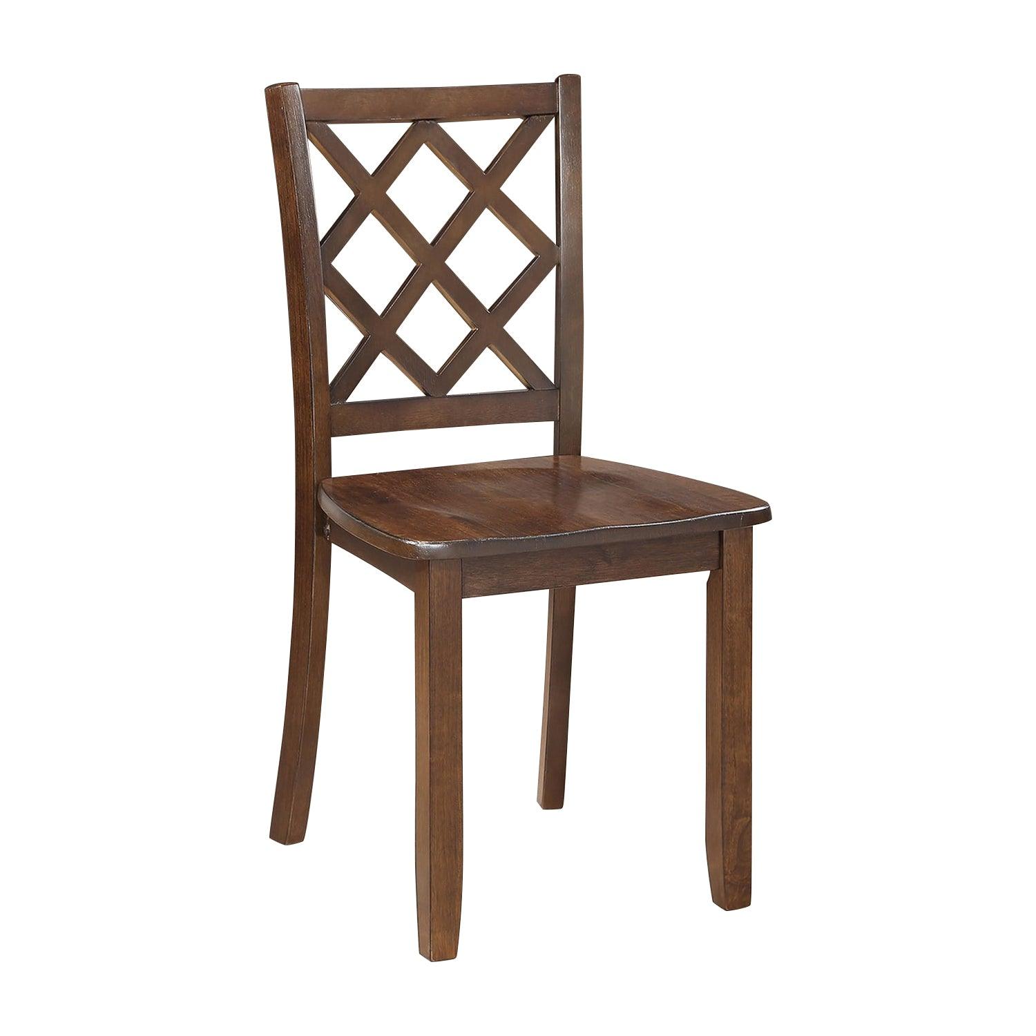 48W Solid Rubberwood 5-Piece Dining Table Set with Diamond Chair Back - Perfect for Kitchen, Dining Room, and Small Space Home Decor