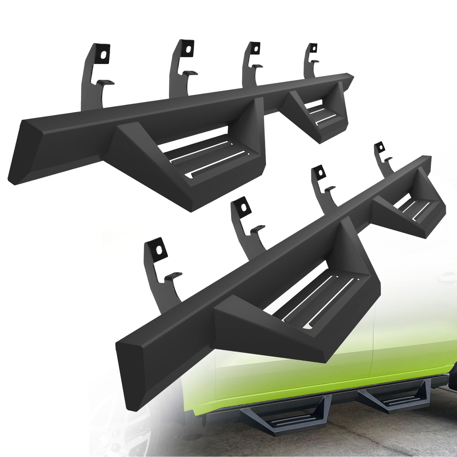 ONINE Drop Steps Custom Fit Running Boards for 2019-2025 Chevy Silverado/GMC Sierra 1500 & 2020-2025 Chevy Silverado/GMC Sierra 2500HD 3500HD Crew Cab - Textured Black Side Steps Nerf Bars Rock Sliders - Perfect for Off-Roading & Truck Access