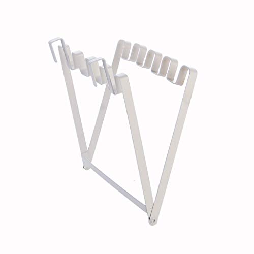 White Hanging Trash Bag Holder for Kitchen - Adjustable Garbage Can Organizer Fits All Plastic Bags - Perfect for Cupboard, Pantry & Under Sink Waste Sorting (Eco-Friendly, Space-Saving)