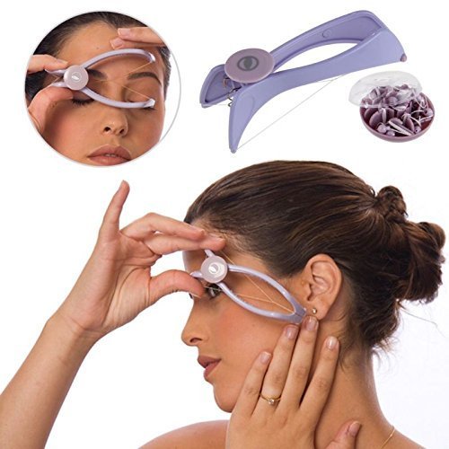 Slique Eyebrow Face & Body Hair Threading Epilator Kit - Non-Electric Hair Removal Tool for Women & Men - Perfect for Salon, Home Use & Travel