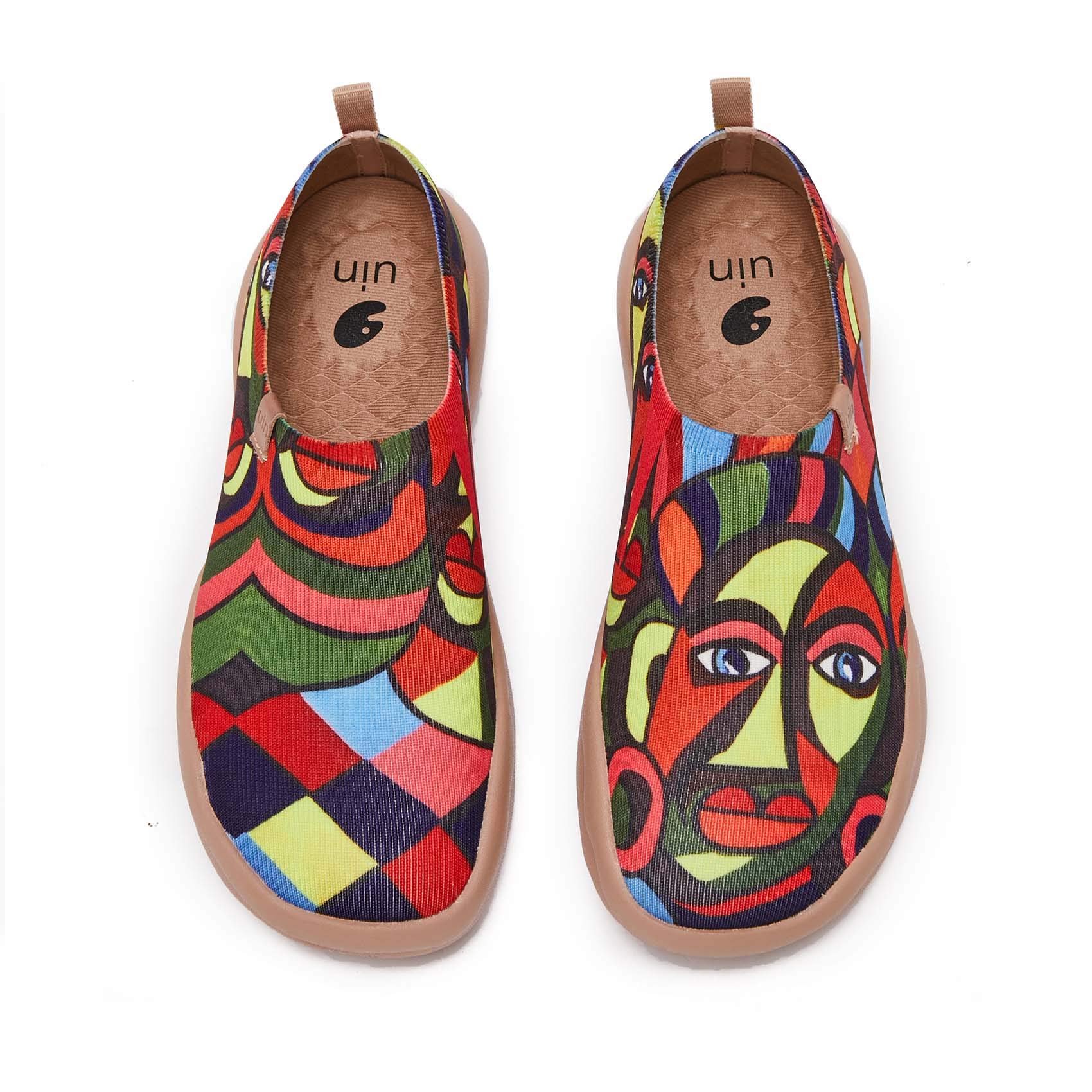 UIN Women's Art Painted Slip-On Travel Shoes | Lightweight Knit Loafers | Comfortable Casual Sneakers | Toledo Ⅱ Collection | Perfect for Walking, Travel & Everyday Wear