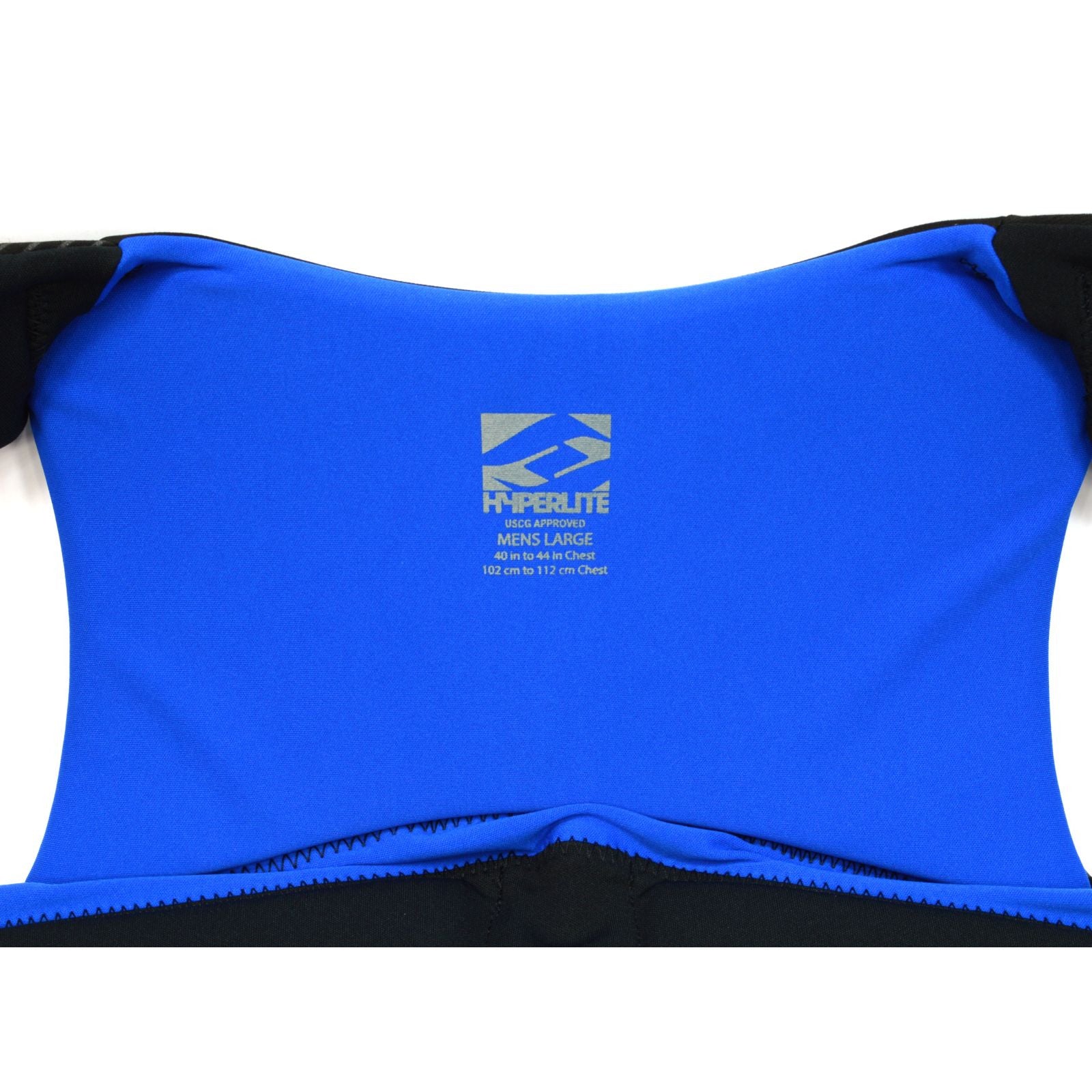 HYPERLITE LIFE VEST Men's Neoprene PFD Jacket - Black/Blue, Size Large (40-44) | Comfortable & Durable Life Jacket for Boating, Fishing & Water Sports