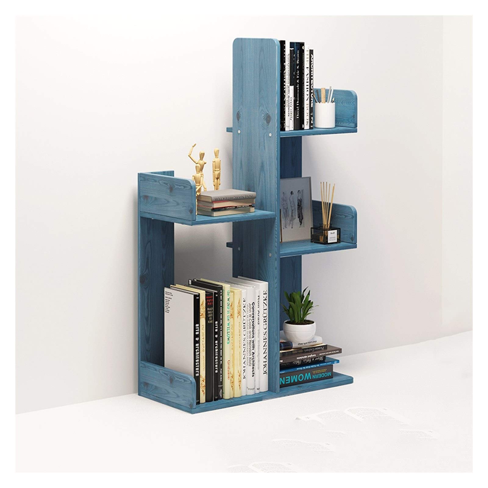 Wooden Bookshelf Organizer - Desktop Bookcase for Office & Home, Wood Display Shelf with Storage Rack, Countertop Bookcase Desk Organizer - Perfect for Office Supplies, Books & Decorative Display in Study, Living Room or Workspace