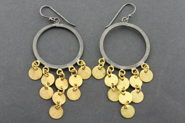 Sahel Earrings - Gold Plated & Oxidized Hoop Earrings for Women | Elegant Boho Jewelry for Parties, Weddings & Everyday Wear